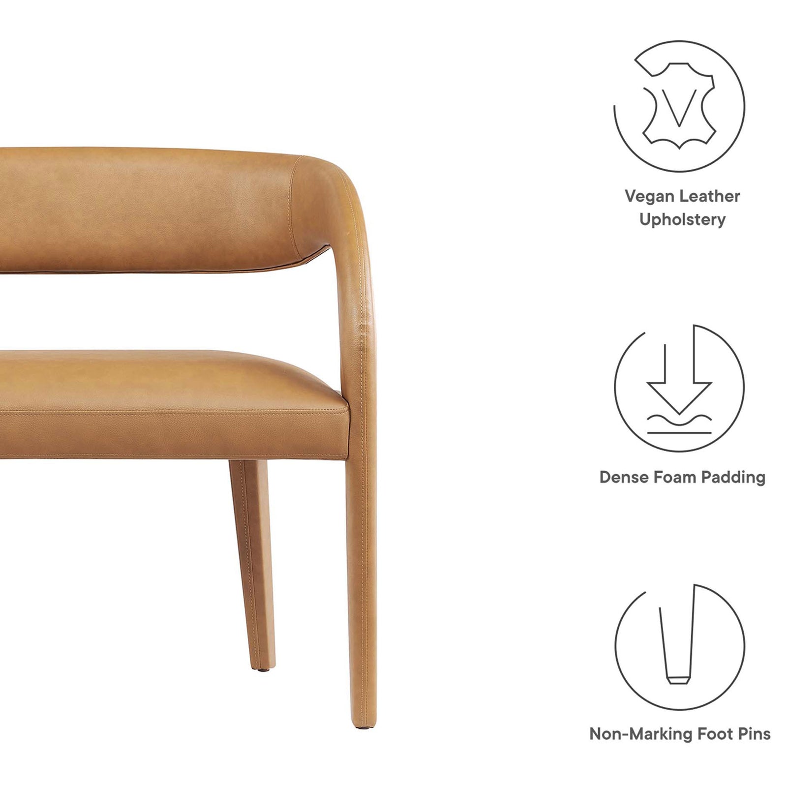 Vegan leather, dense foam cushioning, and non-marking foot pins for everyday comfort || EEI-6570-TAN || callout_studio