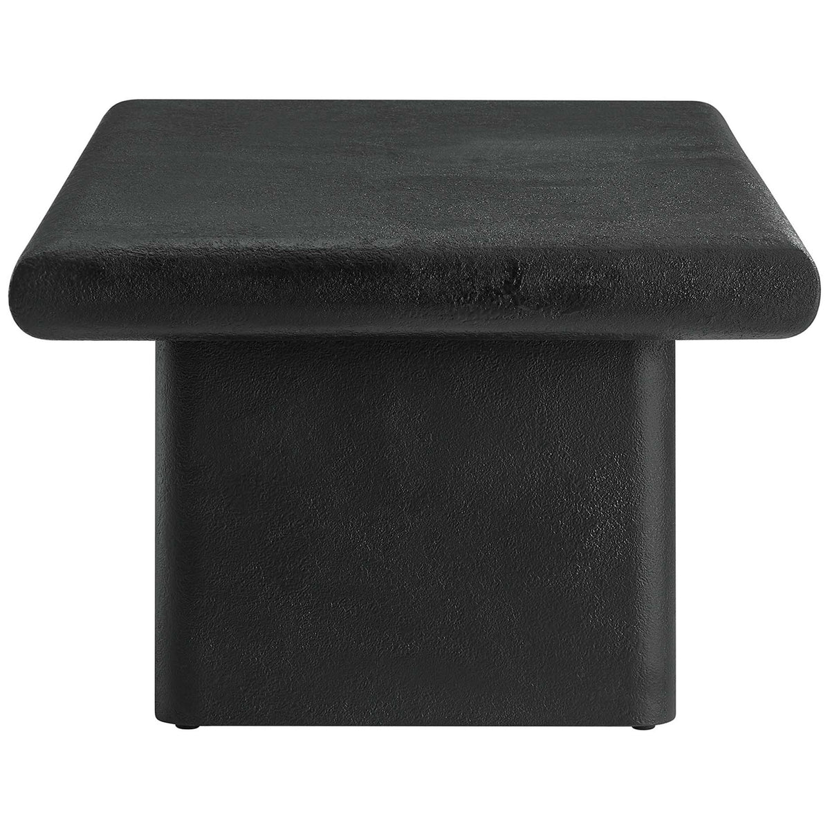 Thick tabletop and sturdy pedestals create a sculptural minimalist silhouette || EEI-6578-BLK || side_studio