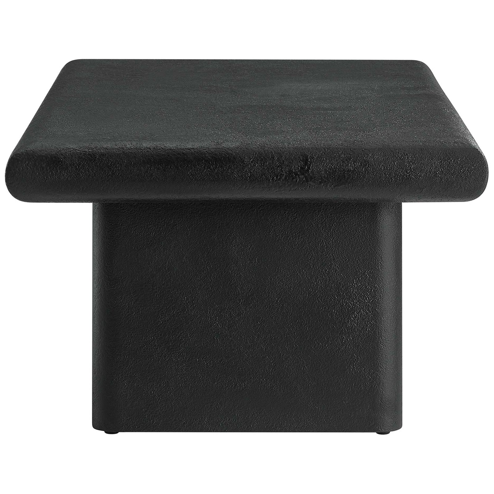 Thick tabletop and sturdy pedestals create a sculptural minimalist silhouette || EEI-6578-BLK || side_studio