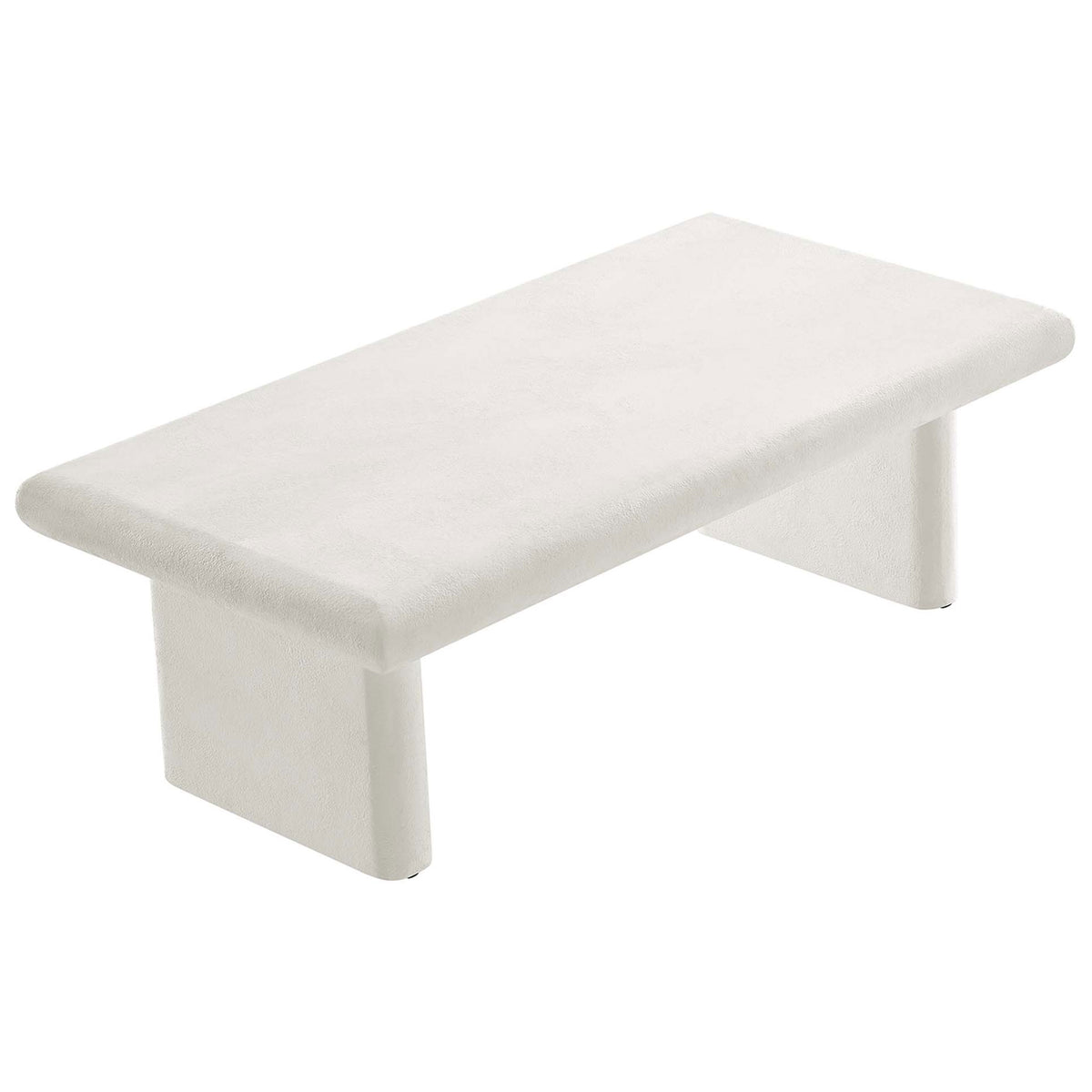 Spacious rectangular top offers a durable, easy-to-style surface with refined concrete texture. || EEI-6578-WHI || top_angle_studio