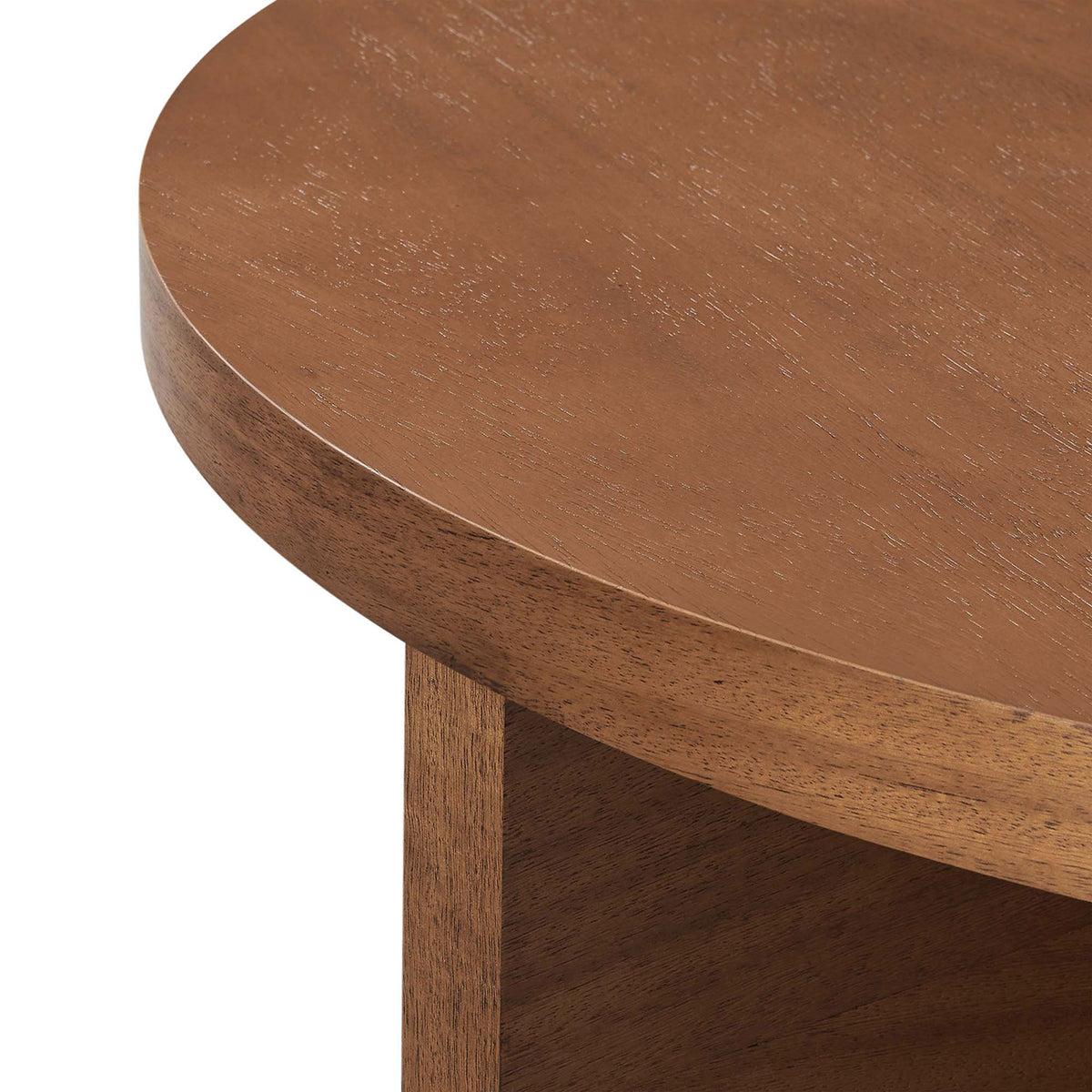 Smooth walnut tabletop with subtly rounded edge and fine wood grain || EEI-6580-WAL || detail_studio