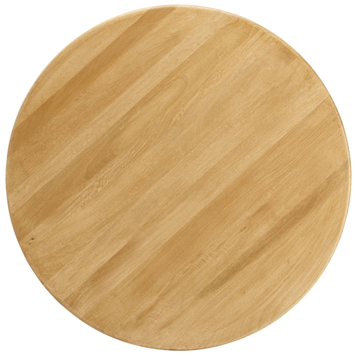 Expansive round oak tabletop with rich wood grain and a softly rounded edge for a refined dining surface || EEI-6592-OAK || top_studio
