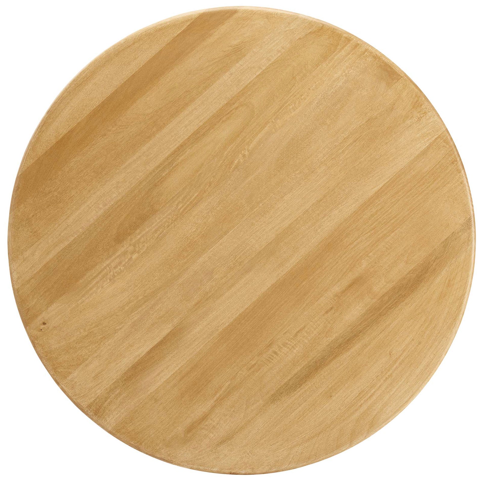 Expansive round oak tabletop with rich wood grain and a softly rounded edge for a refined dining surface || EEI-6592-OAK || top_studio
