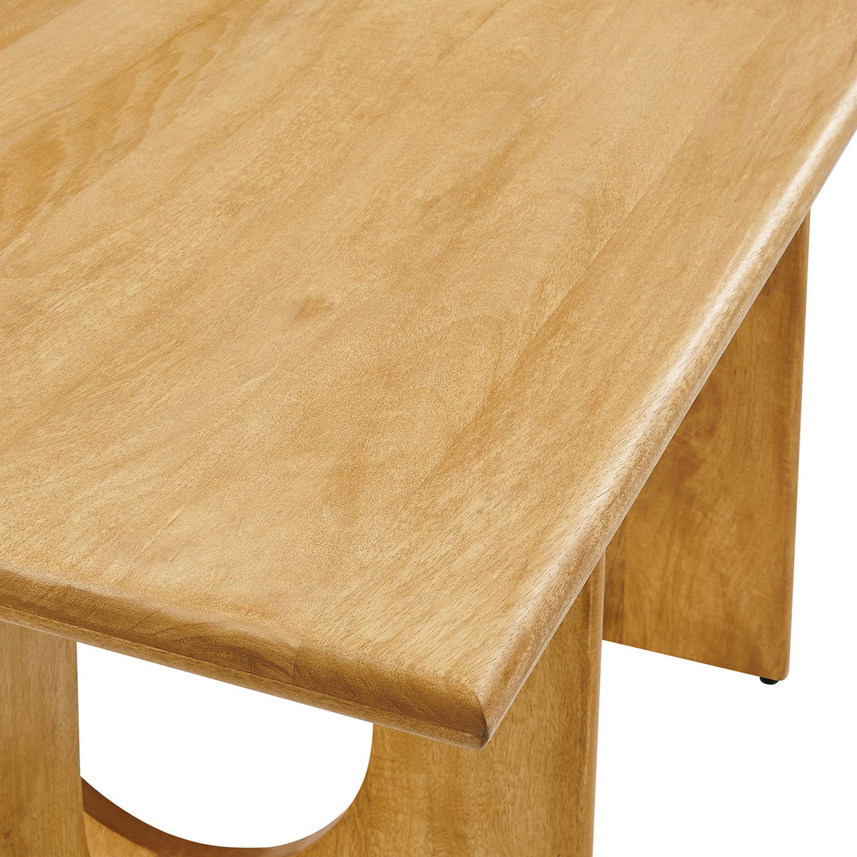 Close up of the oak tabletop showing smooth edges and rich wood grain || EEI-6593-OAK || detail_studio