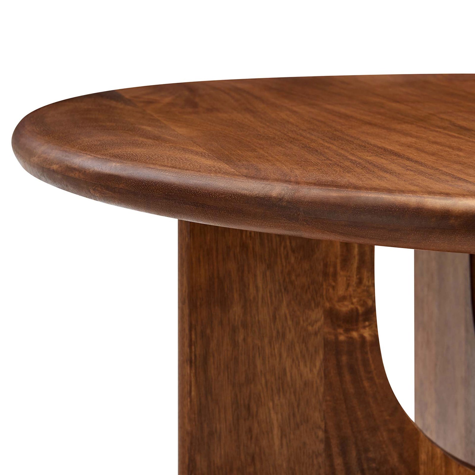 Smooth beveled tabletop edge and beautifully finished walnut mango wood surface || EEI-6594-WAL || detail_studio