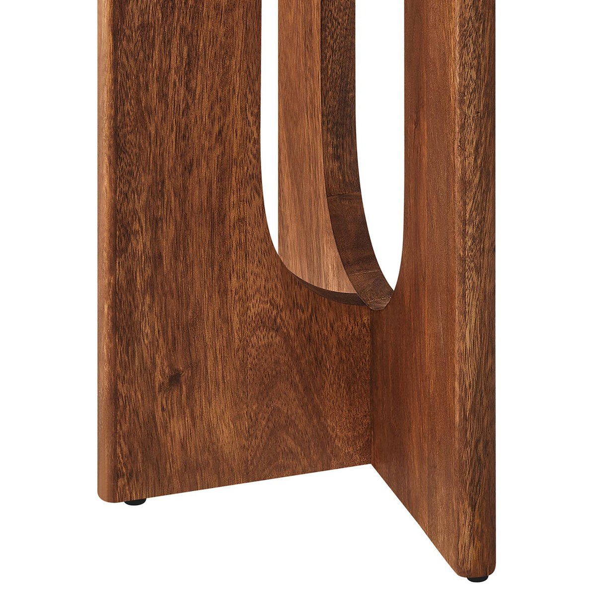 Arched cutouts and sculpted pedestal base deliver striking geometry and sturdy support || EEI-6596-WAL || leg_studio