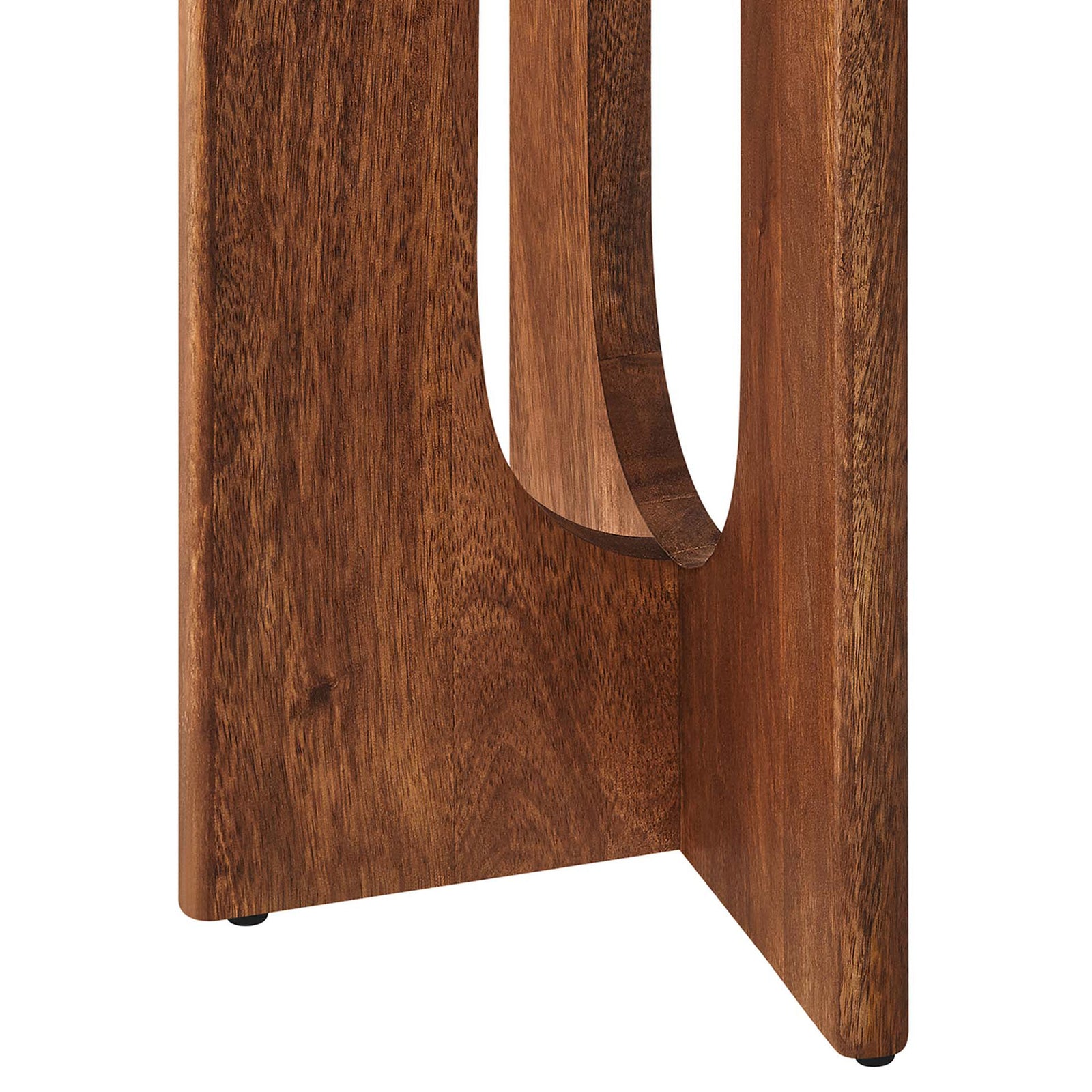 Arched cutouts and sculpted pedestal base deliver striking geometry and sturdy support || EEI-6596-WAL || leg_studio