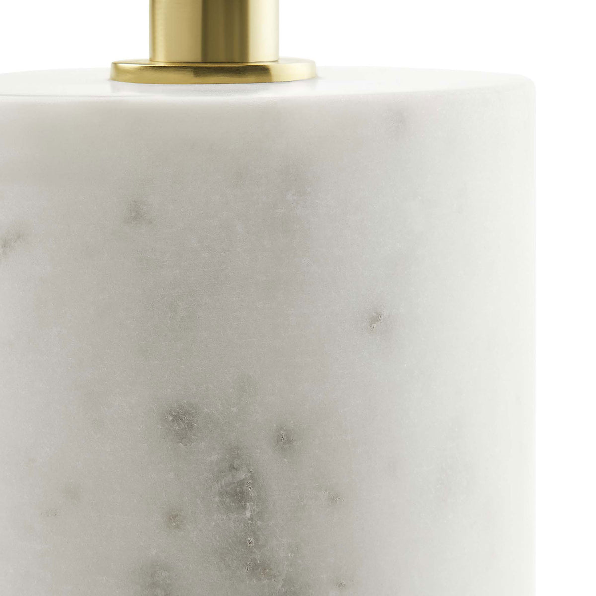 Natural white marble base shows subtle gray veining and organic variations for one-of-a-kind character || EEI-6605-WHI-BRA || detail_studio