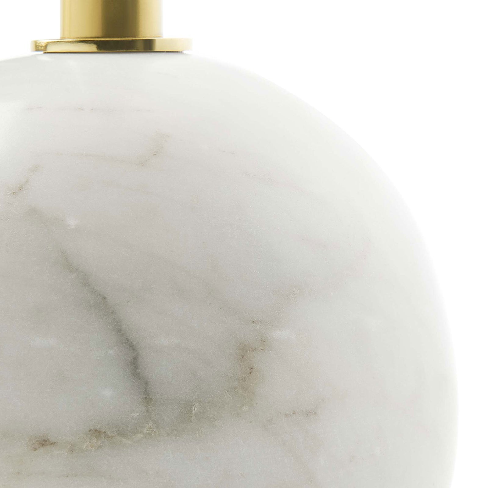 Natural white marble base reveals unique veining and artisanal character on every piece || EEI-6606-WHI-BRA || detail_studio