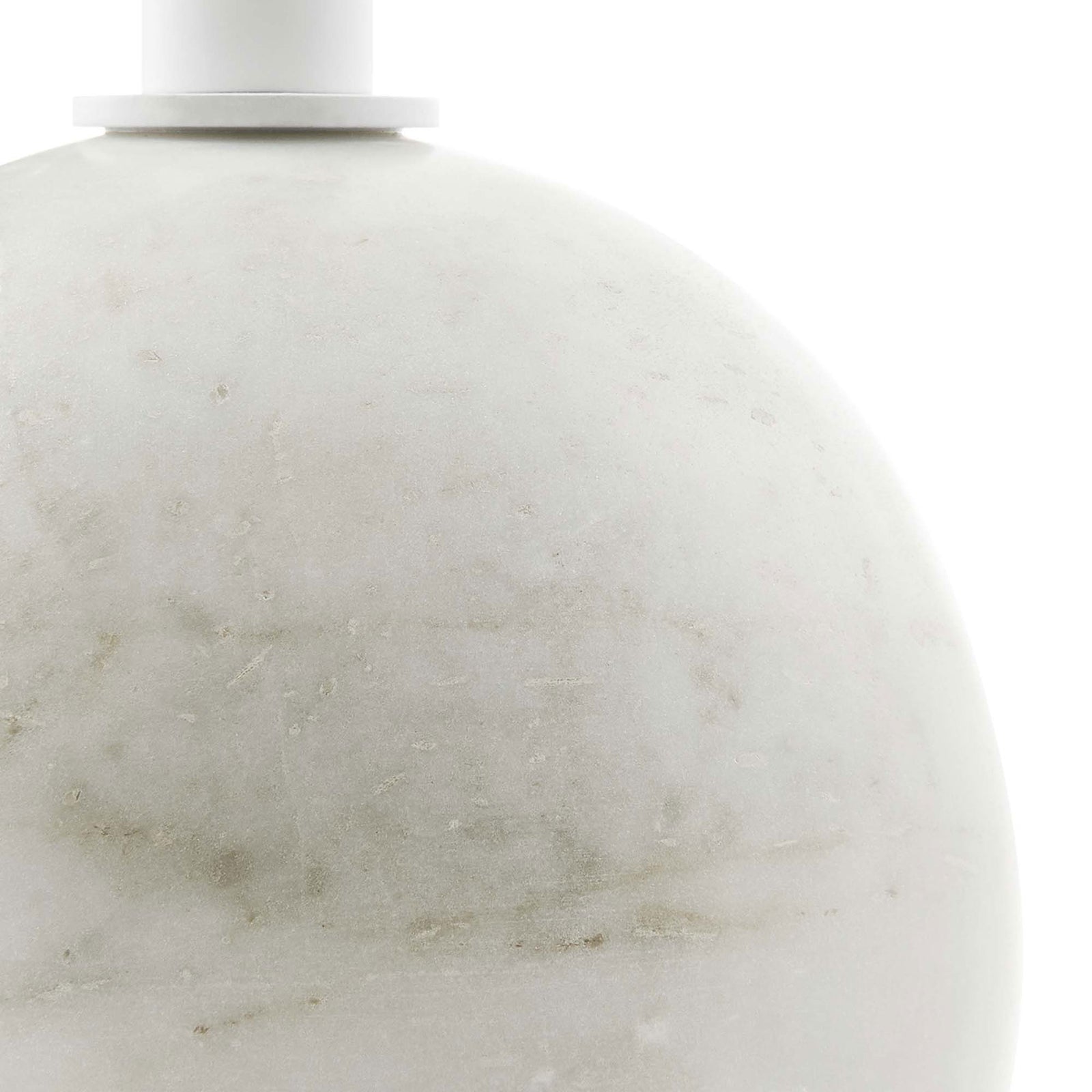 Natural white marble base shows subtle veining and one of a kind character in each table || EEI-6606-WHI-WHI || detail_studio