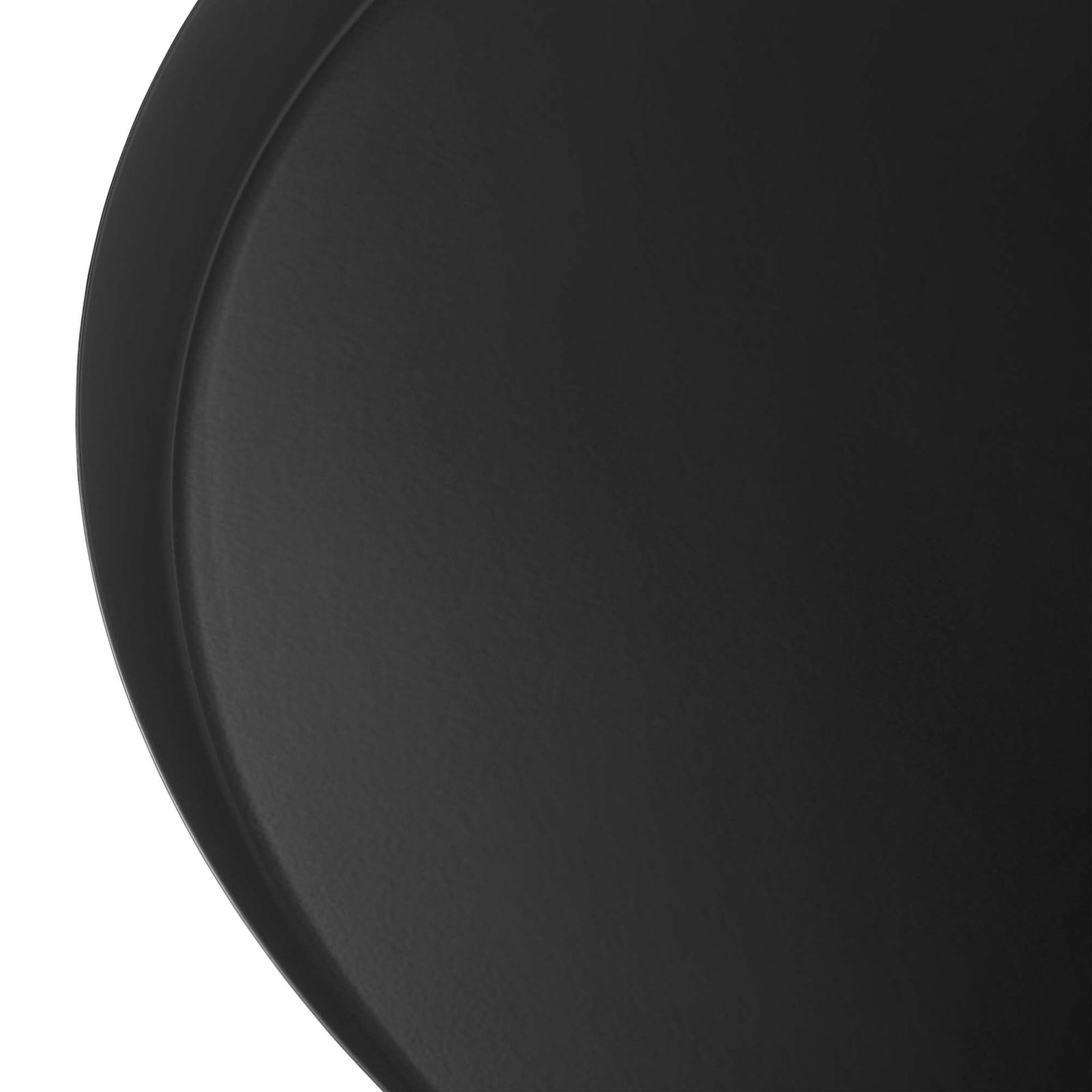 Smooth raised rim highlights the table's refined modern craftsmanship || EEI-6608-BLK || detail_studio