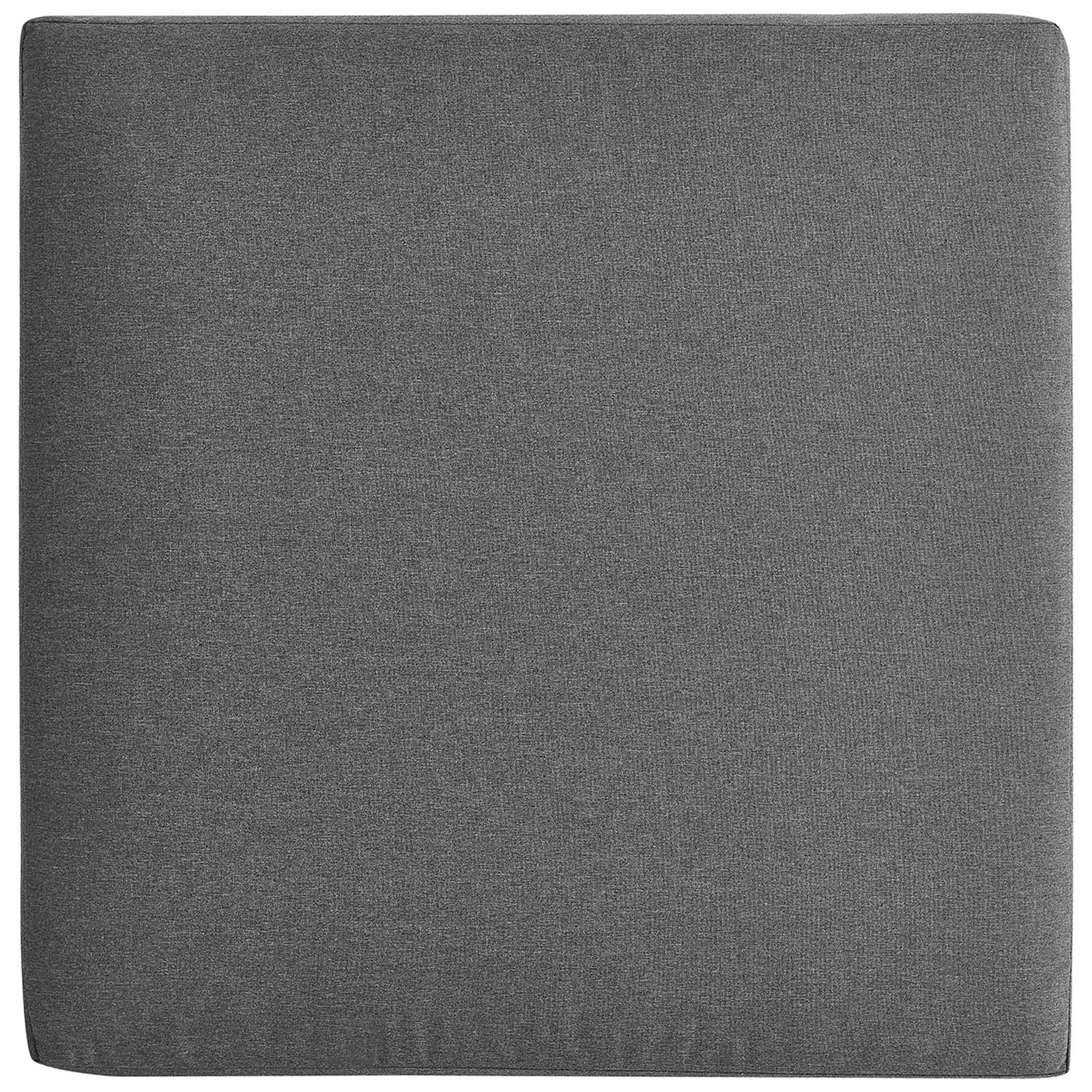 Charcoal performance cushion features smooth, supportive foam ideal for outdoor lounging || EEI-6627-GRY-CHA || detail_studio