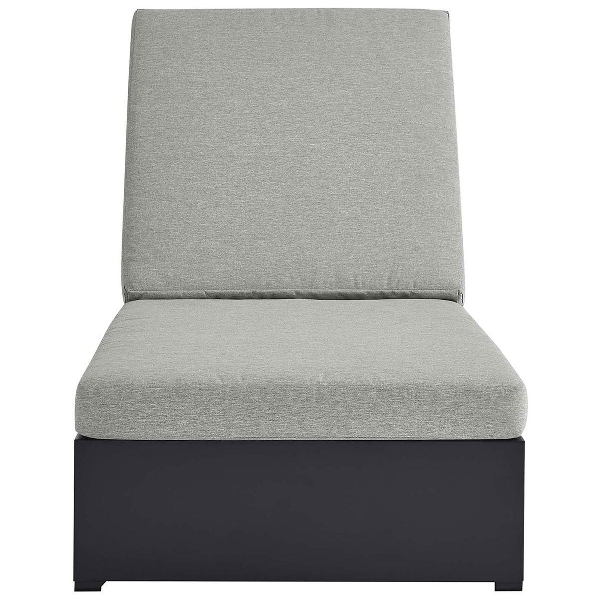 Modern light gray chaise lounge with generous cushioning and a streamlined low-profile base || EEI-6634-GRY-GRY || front_studio