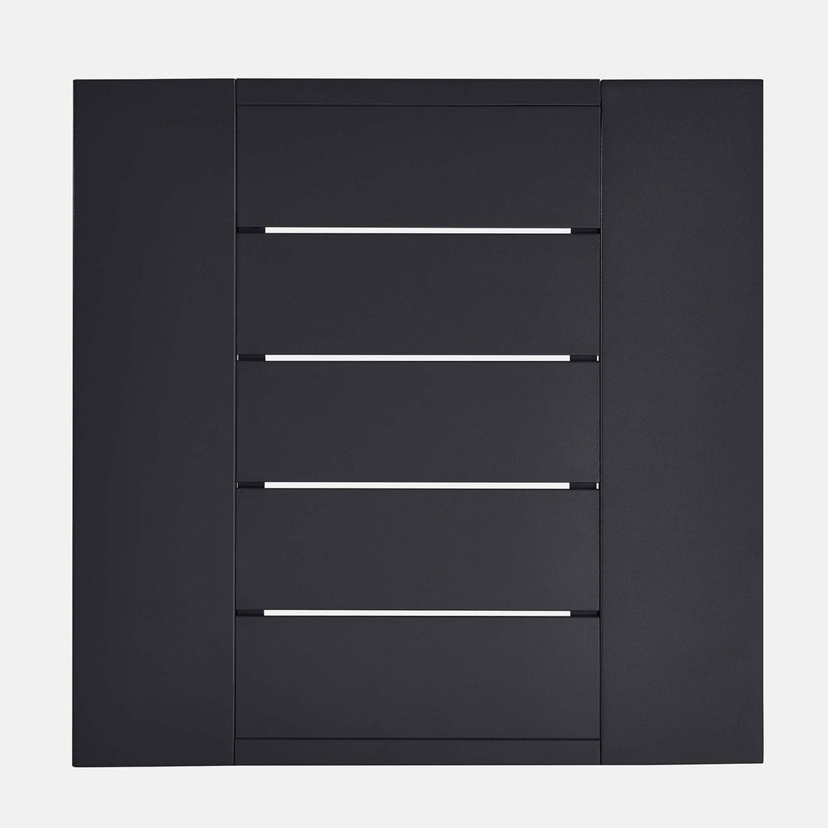 Tahoe end table tabletop with linear slats and smooth powder coated gray finish for quick draining. || EEI-6635-GRY || detail_studio