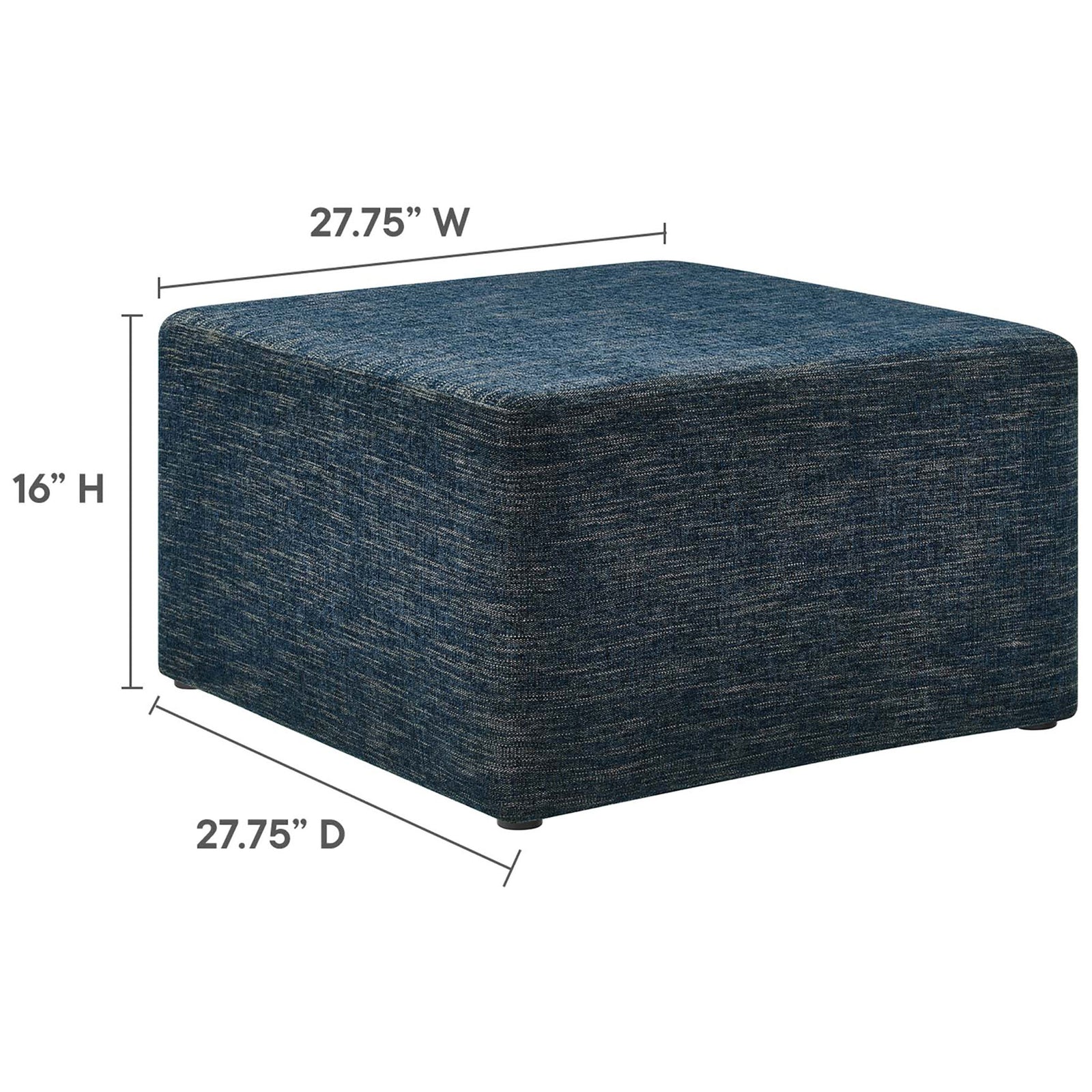 Generously scaled low profile ottoman sized to anchor your living room seating area. || EEI-6642-HEA || dimension_studio
