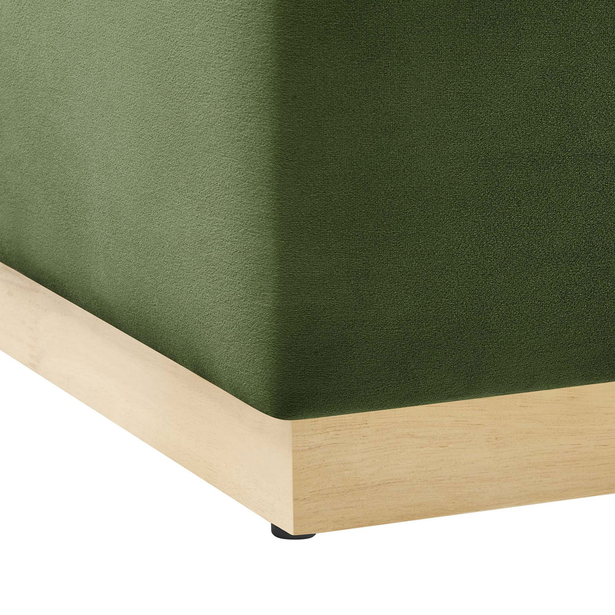 Natural wood plinth base with smooth edges and discreet non marking glides to help protect floors || EEI-6643-MOG-NAT || leg_studio