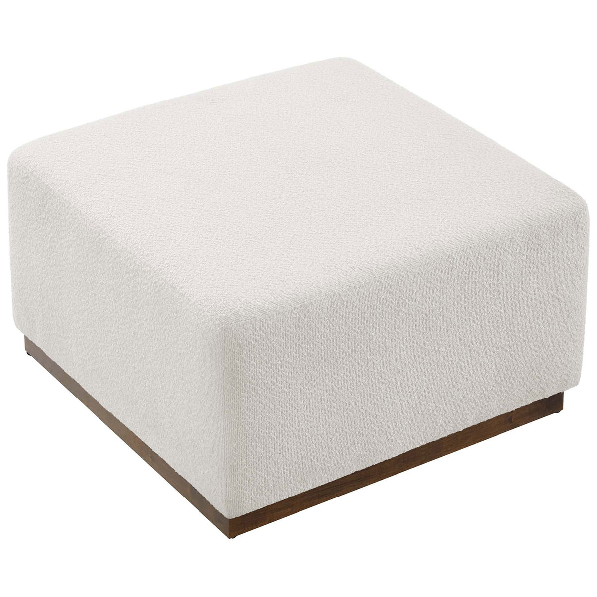 Generous 28 inch square ottoman top offers ample space for trays, books, and relaxed lounging. || EEI-6644-CLO-WAL || top_angle_studio