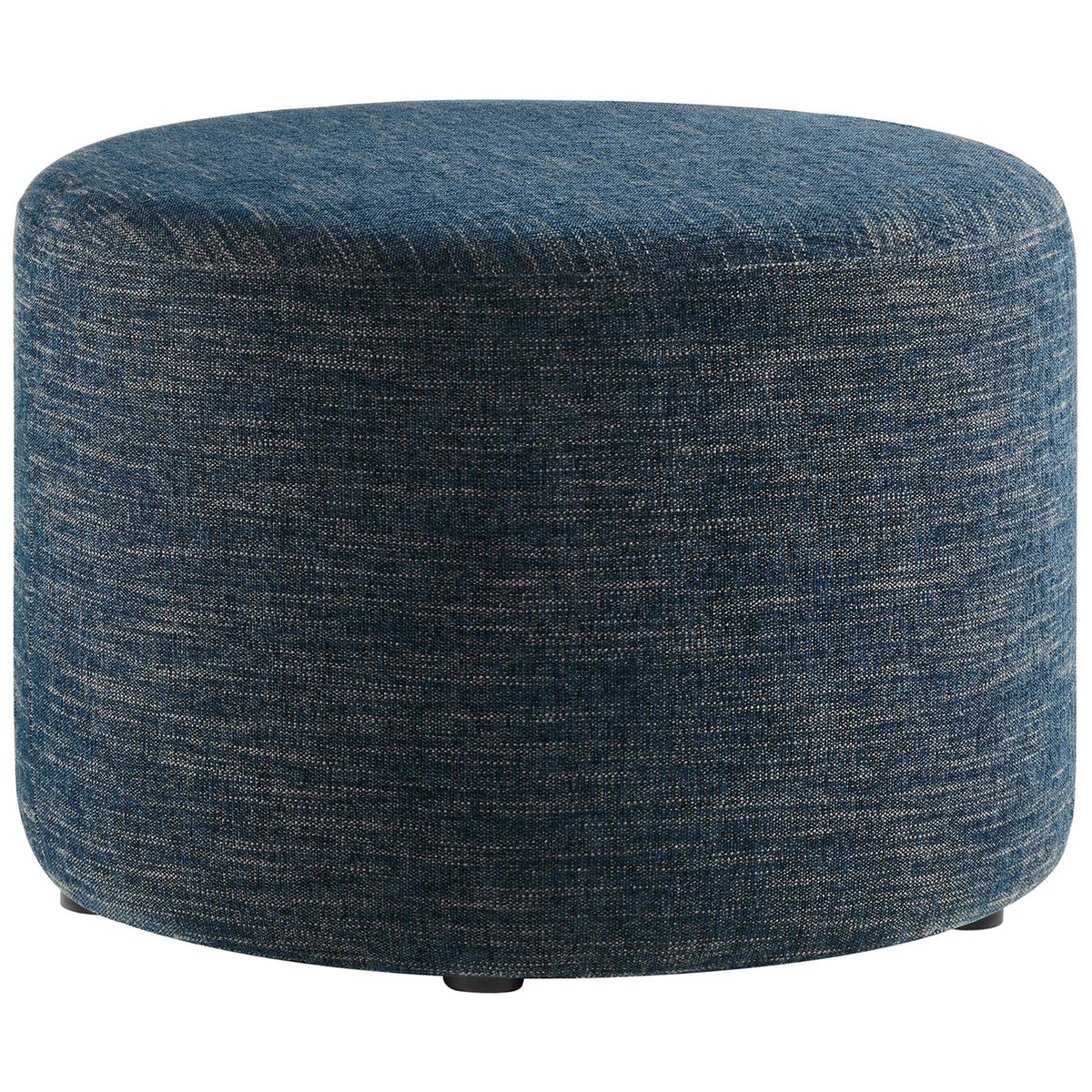 Heathered azure round ottoman adds modern texture and versatile seating to your living area || EEI-6645-HEA || front_studio