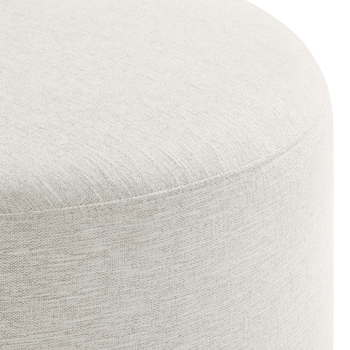 Textured heathered ivory upholstery showing the ottoman's soft woven fabric detail || EEI-6645-HEI || detail_studio