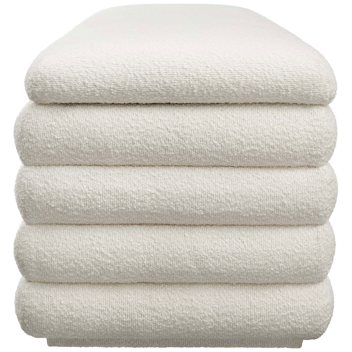 Compact profile highlights the bench's plush channel tufting and softly rounded edges || EEI-6665-CLO || side_studio