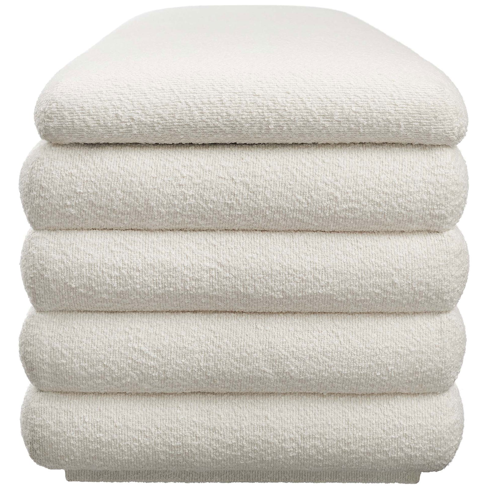 Compact profile highlights the bench's plush channel tufting and softly rounded edges || EEI-6665-CLO || side_studio