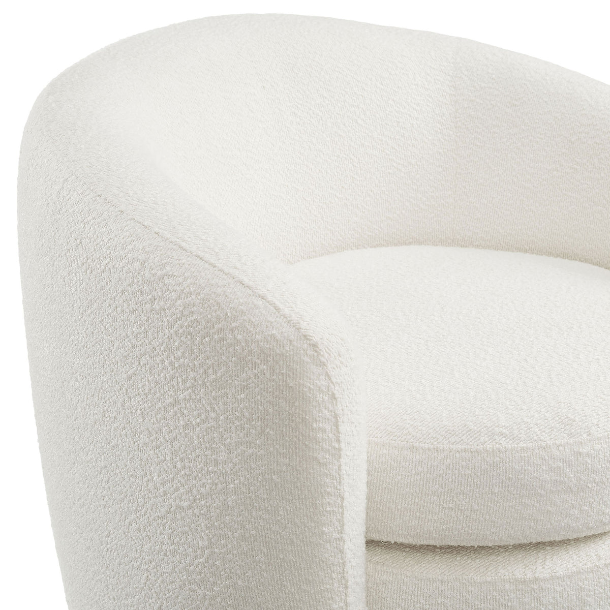 Nubby boucle texture and gently flared arm showcase cozy, tactile appeal || EEI-6666-CLO || detail_studio