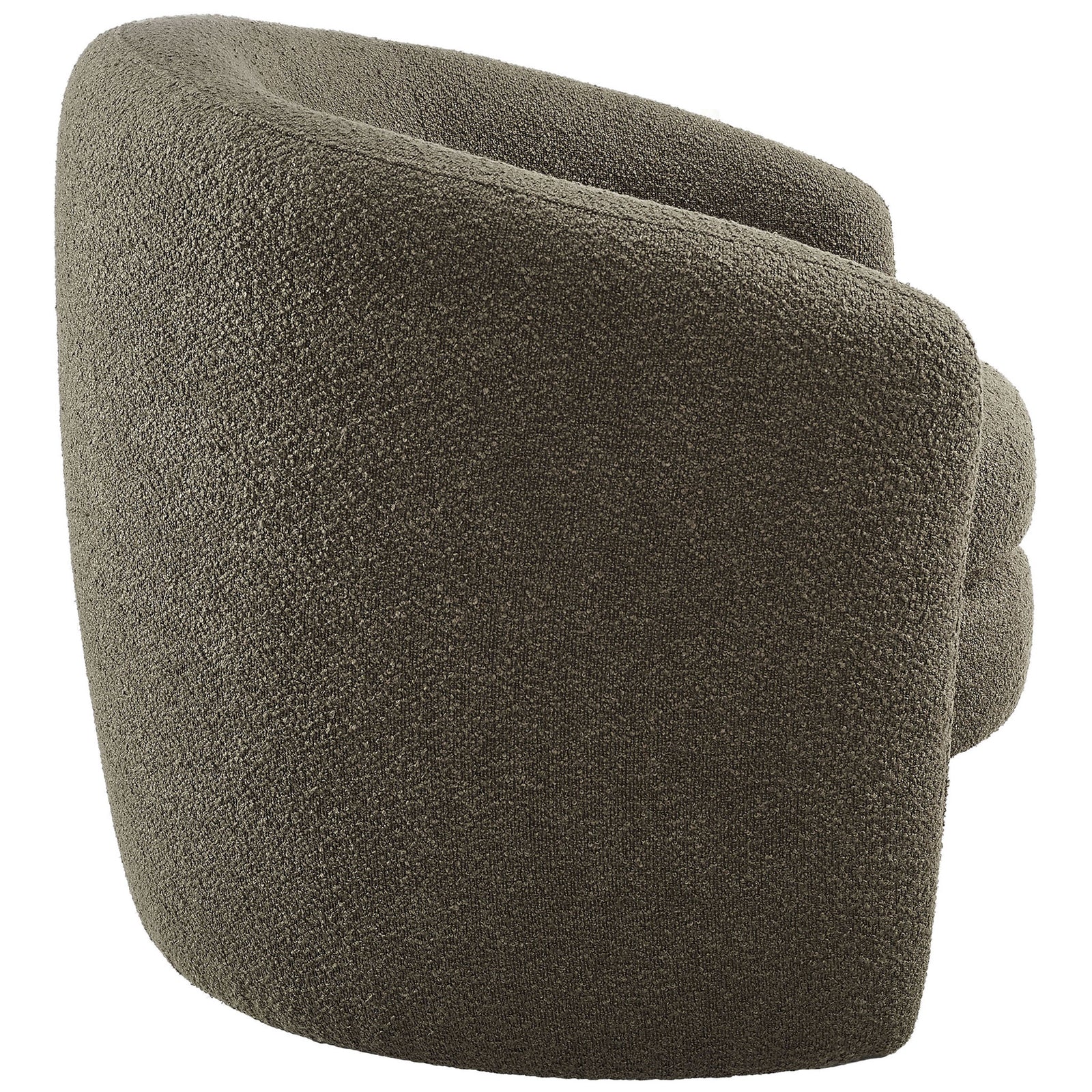 Seamless curved back in textured pebble boucle for a cozy, enveloping profile || EEI-6666-PEB || back_studio