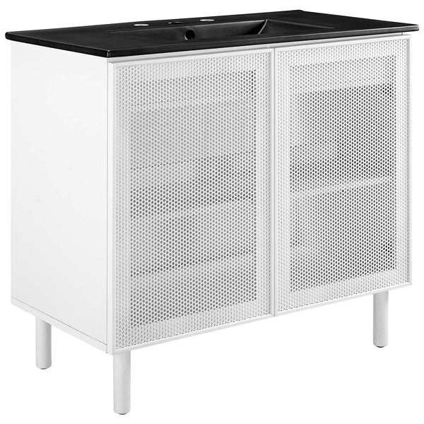 Spacious 36-inch design brings modern contrast and everyday functionality || EEI-6680-BLK-WHI || front_angle_studio