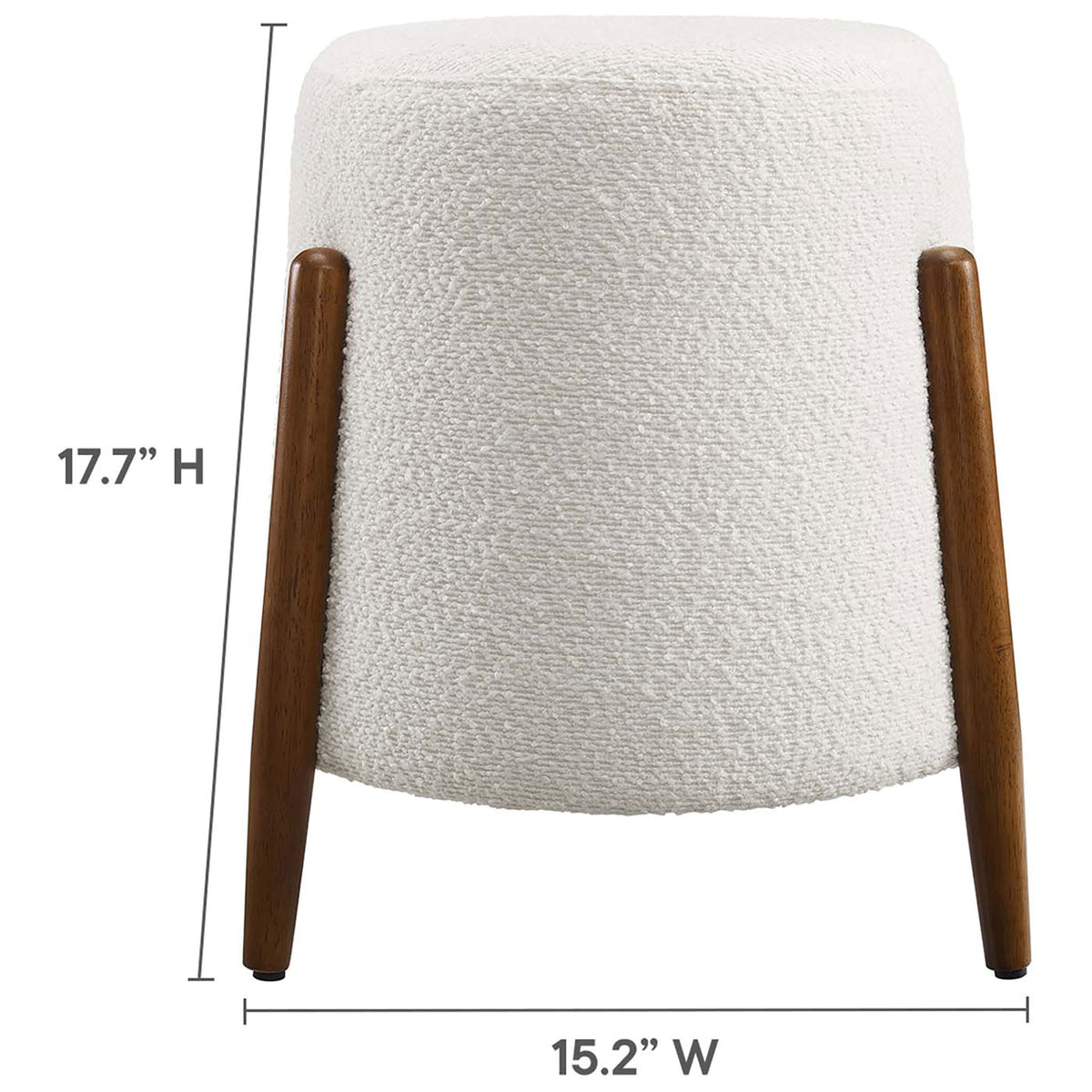 Dimensional diagram of the cloud boucle ottoman showing height and width measurements || EEI-6686-CLO || dimension_studio
