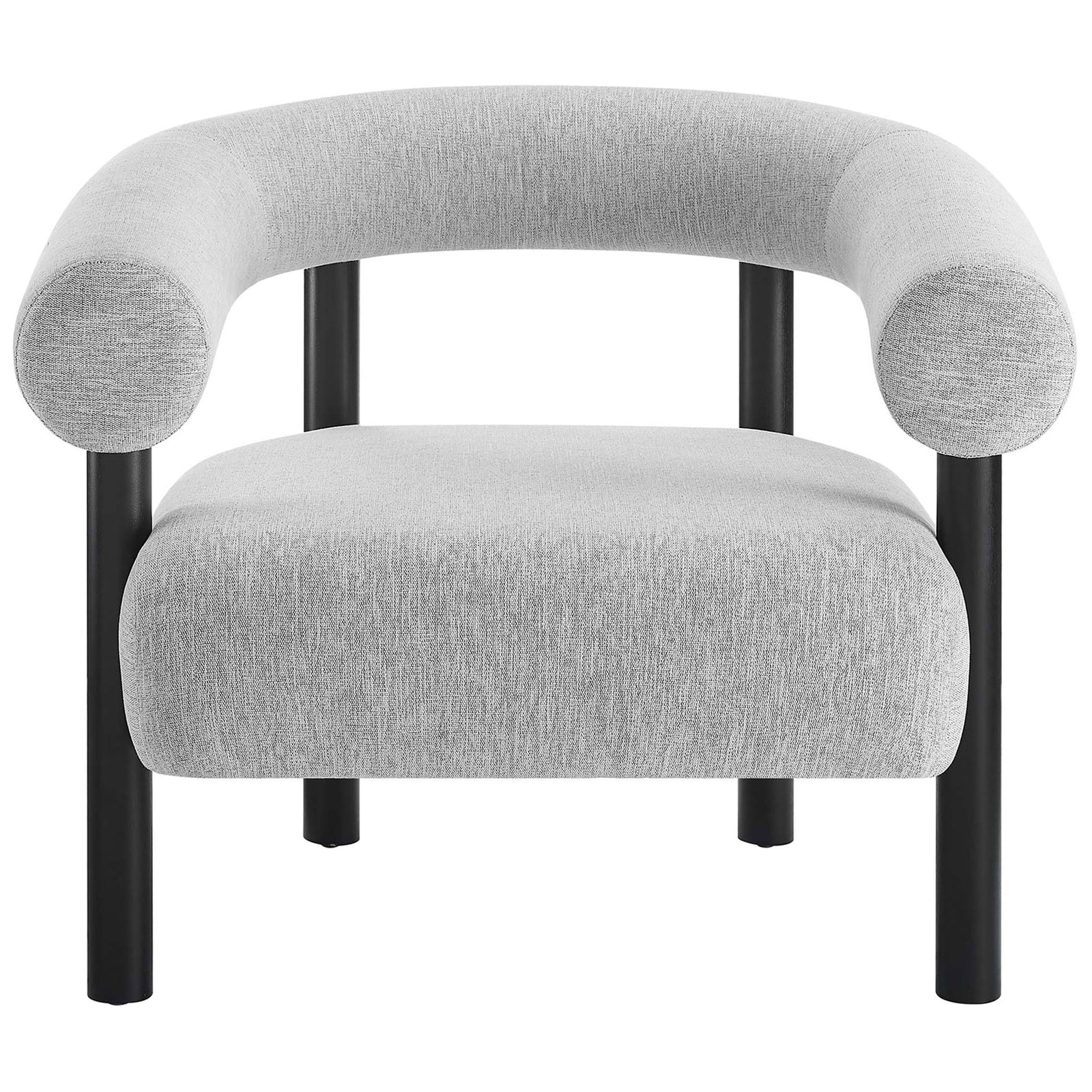 Plush oversized seat and tubular arms create a cozy, contemporary statement piece || EEI-6689-LGR-BLK || front_studio