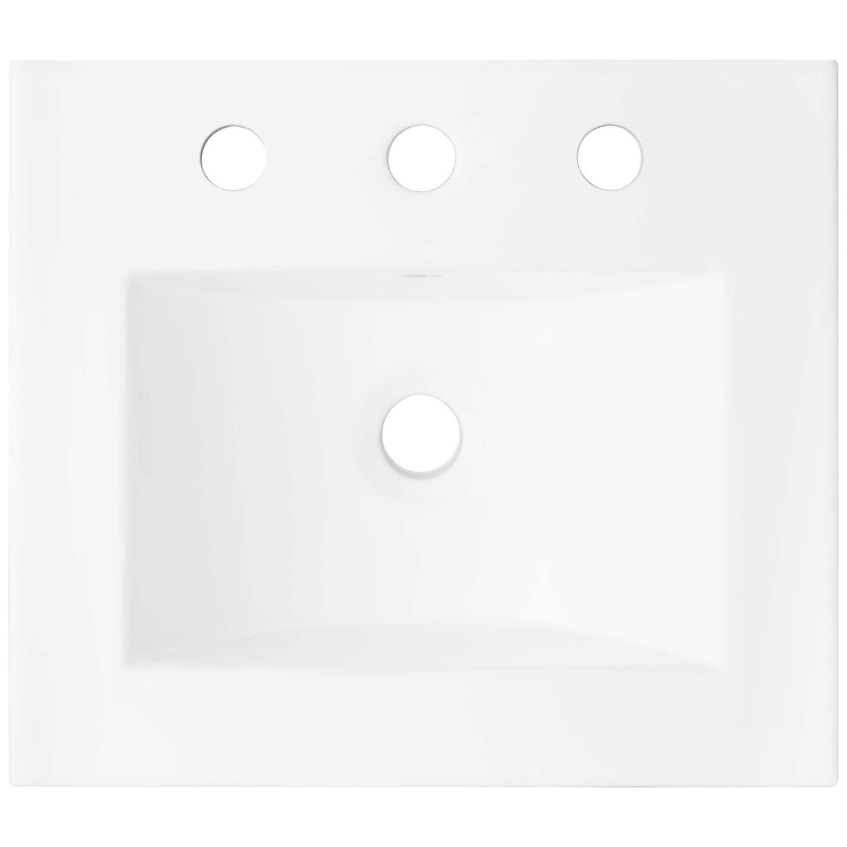 Rectangular ceramic sink with overflow and three-hole 8-inch widespread layout || EEI-6691-WHI-WHI || top_partial_studio