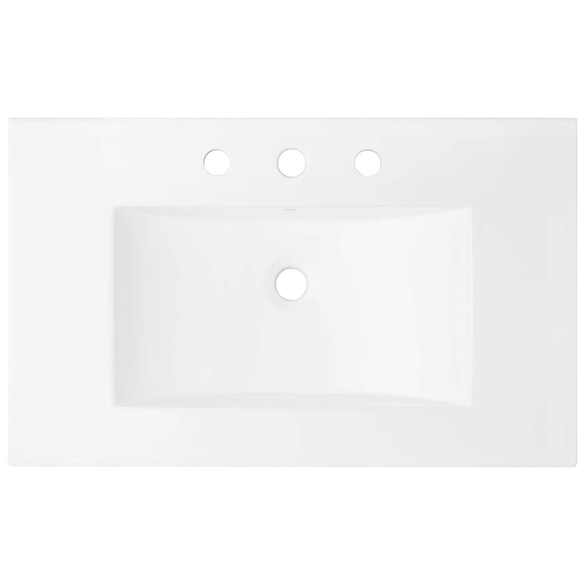 Wide ceramic top with gently curved basin and clean edges || EEI-6695-WHI-WHI || top_partial_studio
