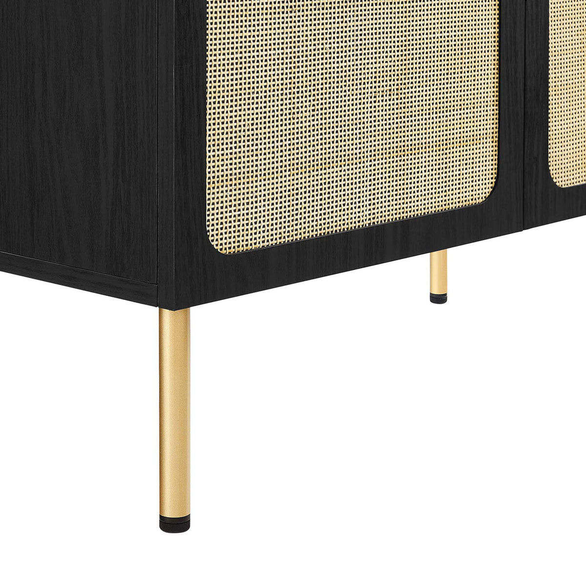 Gold-tone legs with adjustable feet deliver steady support || EEI-6697-BLK-WHI || leg_studio