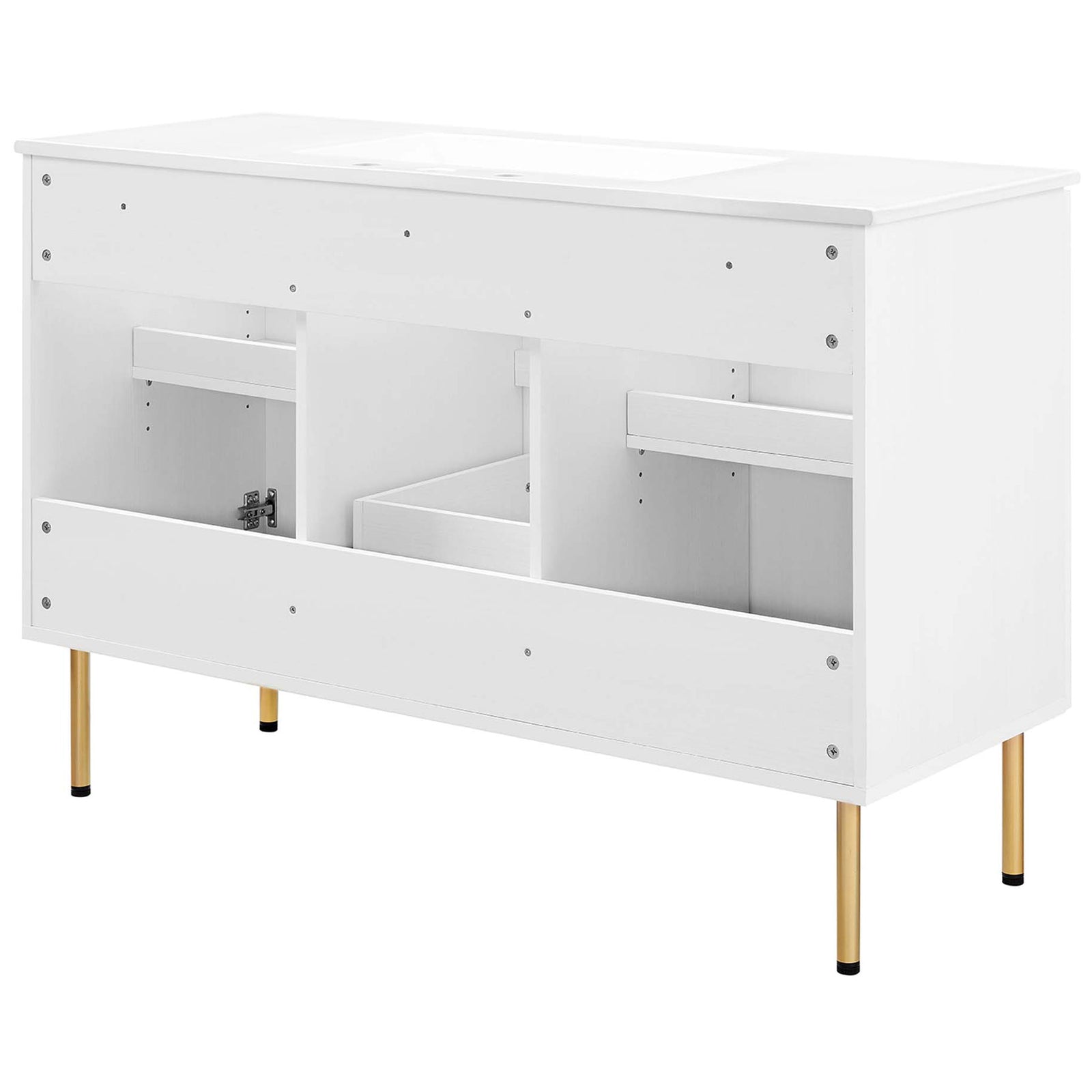Rear cutout design offers easy plumbing access and installation flexibility || EEI-6699-WHI-WHI || back_studio