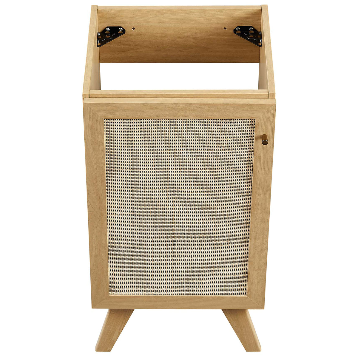 Open top cabinet shell ready for drop-in ceramic sink installation || EEI-6711-OAK-WHI || top_partial_studio