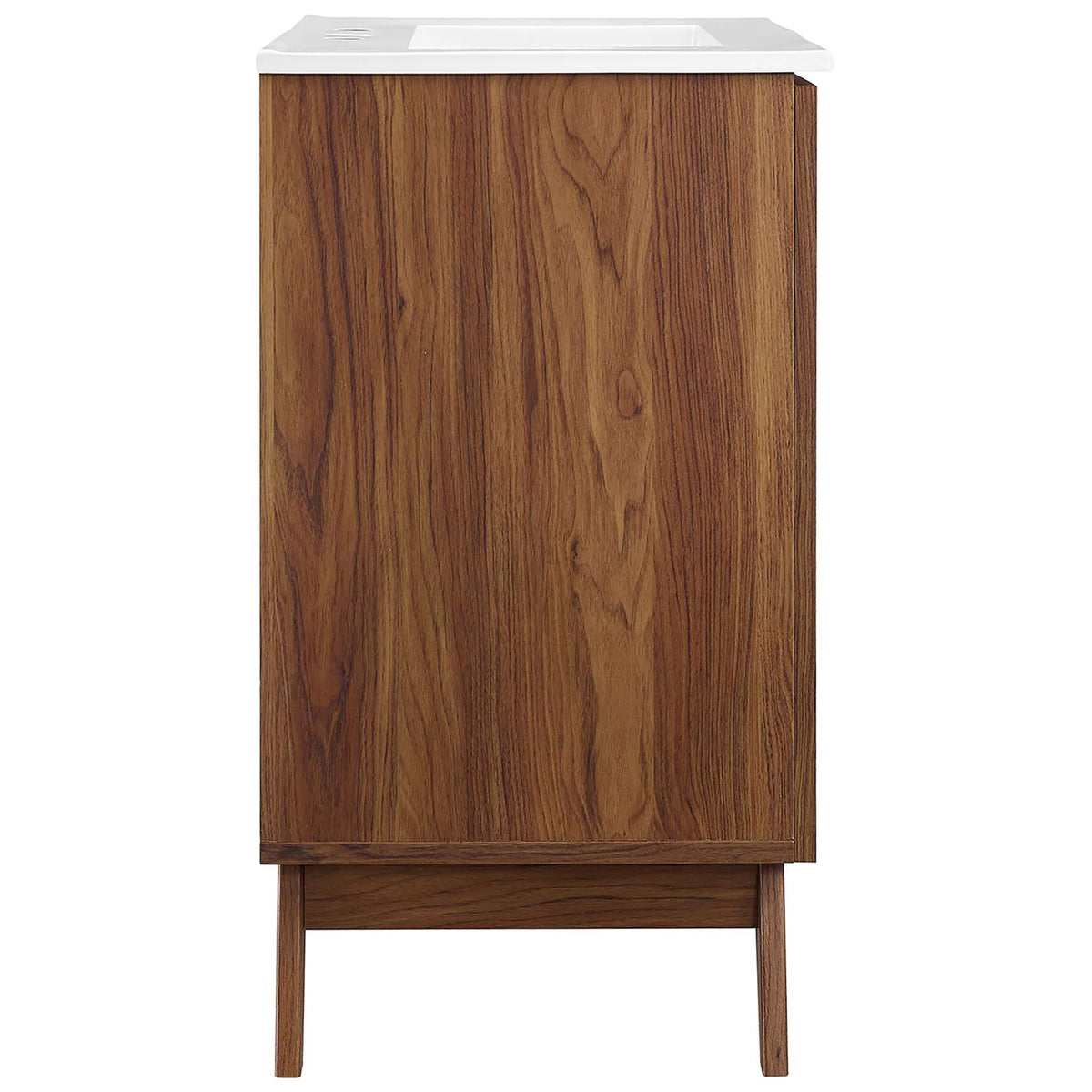 Smooth walnut side panels highlight the clean silhouette and sturdy wood-grain finish || EEI-6715-WAL-WHI || side_studio