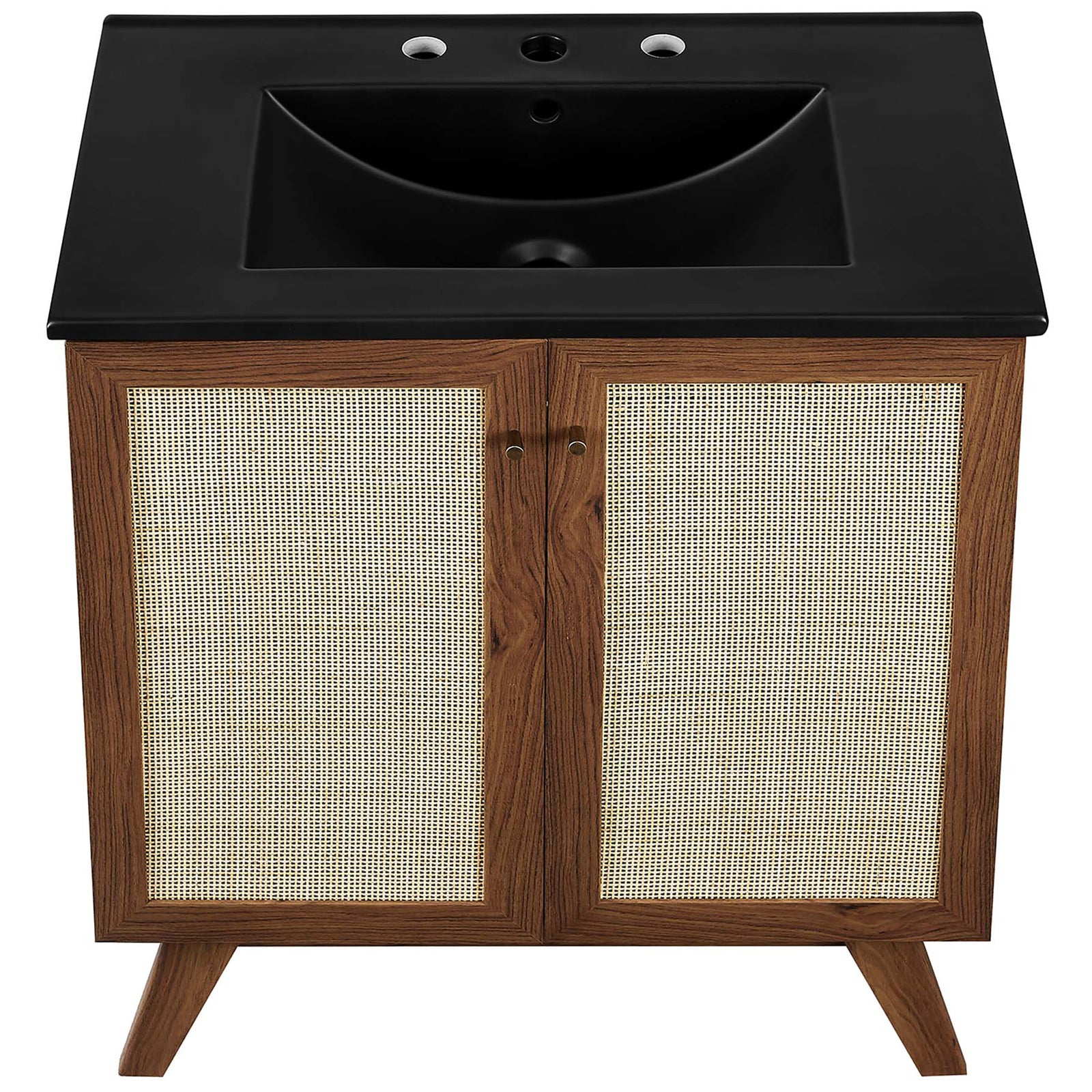 Deep basin and smooth black counter offer everyday convenience and style. || EEI-6716-WAL-BLK || top_studio