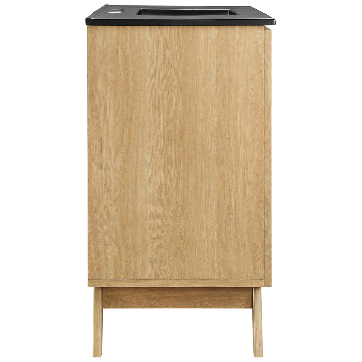 Clean-lined casework and splayed legs deliver timeless mid-century character || EEI-6718-OAK-BLK || side_studio