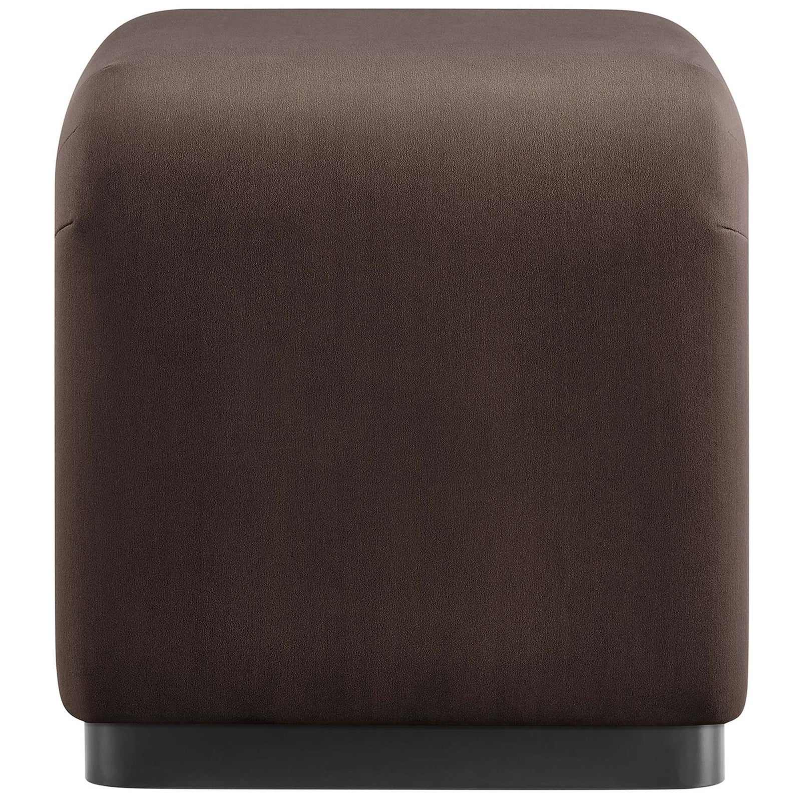 Curved profile showcases the waterfall silhouette and soft, stain-resistant performance velvet upholstery || EEI-6733-BLK-CHB || side_studio
