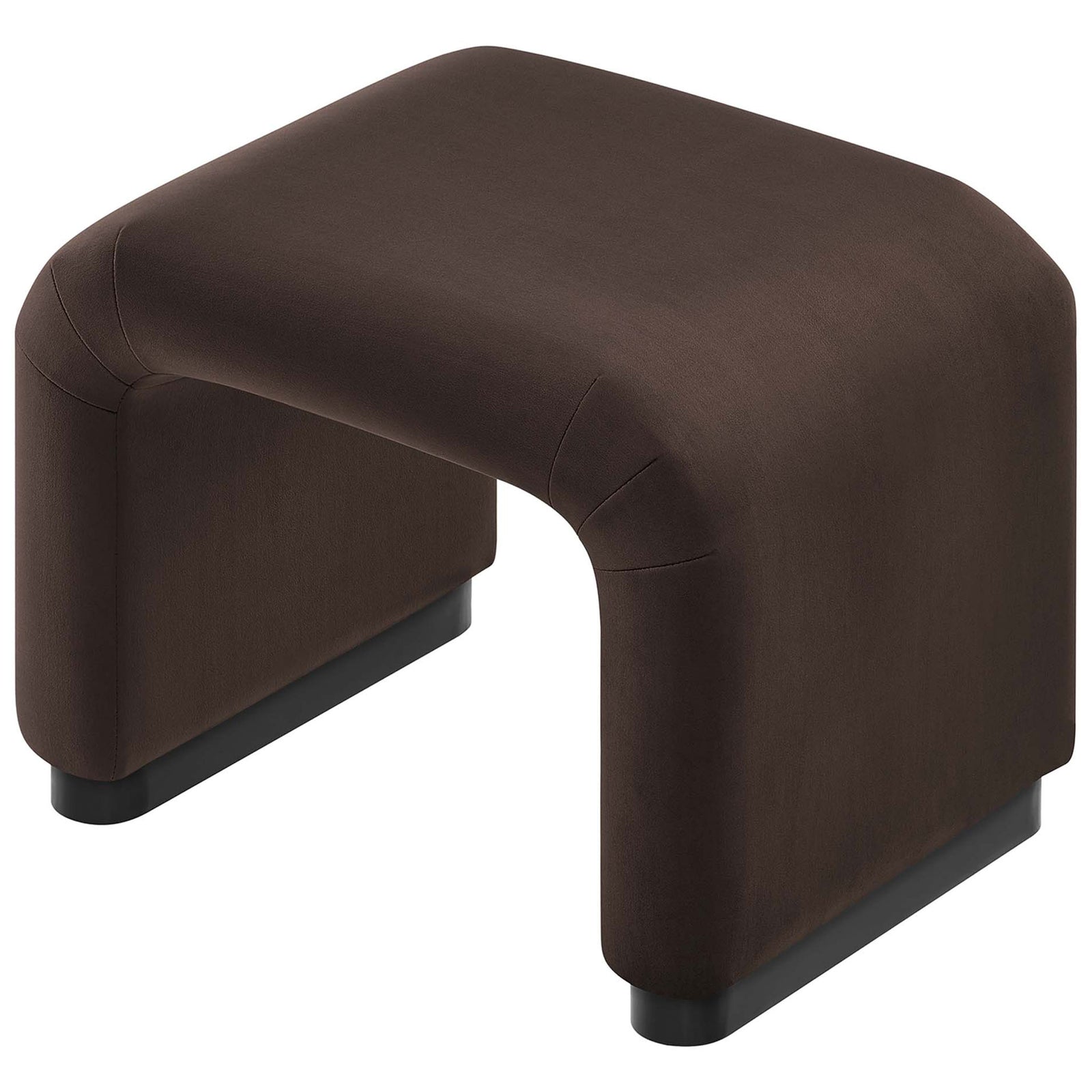 Smooth, rounded top and seamless edges emphasize the stool's modern, minimalist form || EEI-6733-BLK-CHB || top_angle_studio