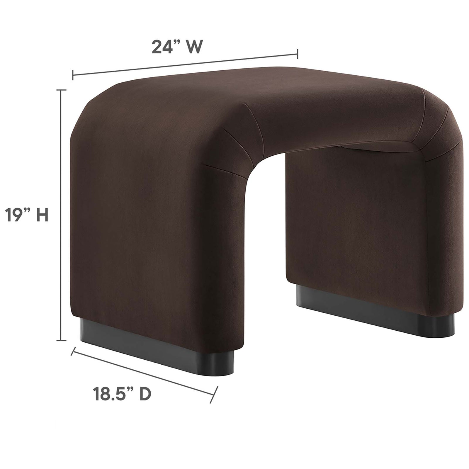 Compact, versatile stool sized for flexible seating or staging in living spaces || EEI-6733-BLK-CHB || dimension_studio