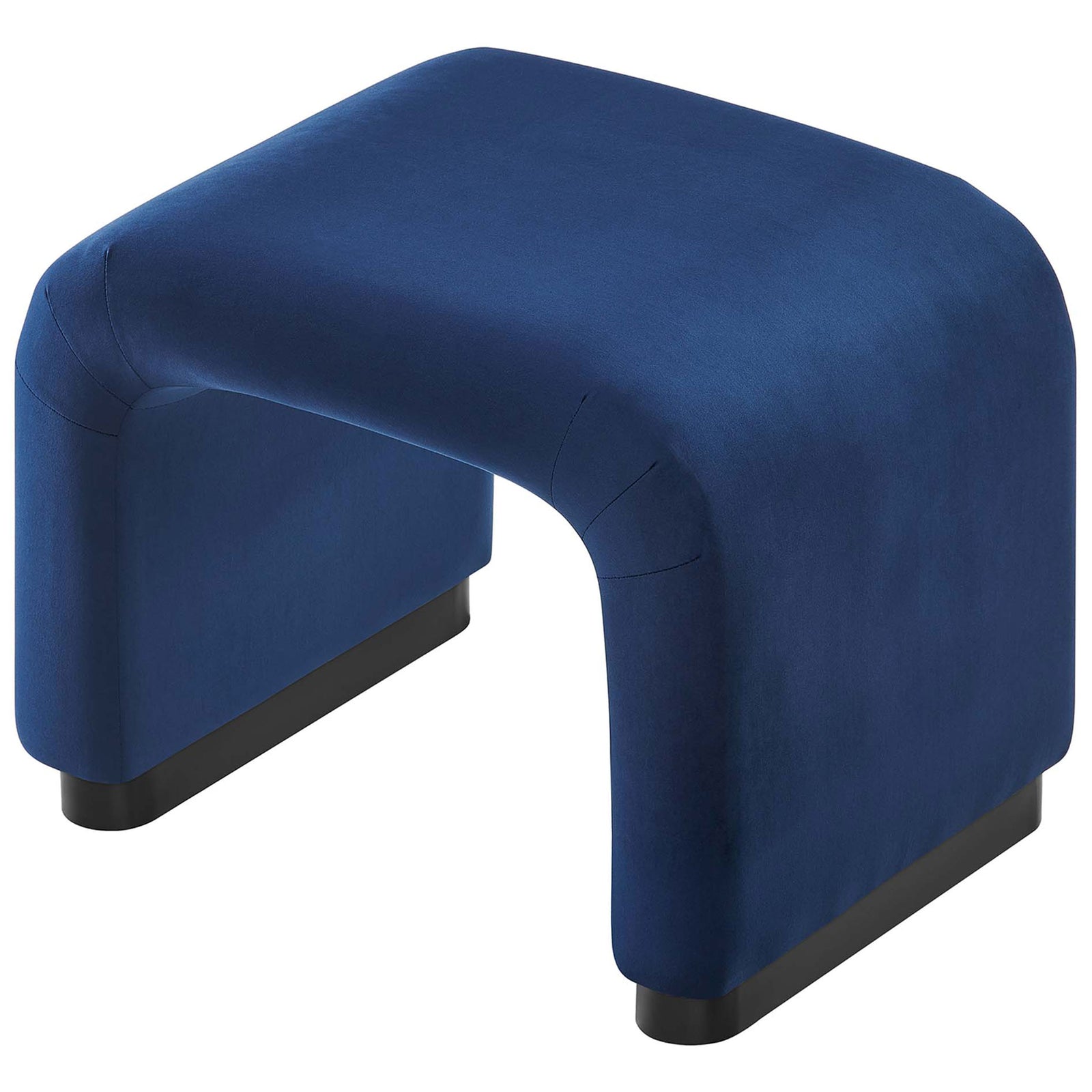 Velvet top reveals the waterfall arch and gently rounded corners || EEI-6733-BLK-MID || top_angle_studio