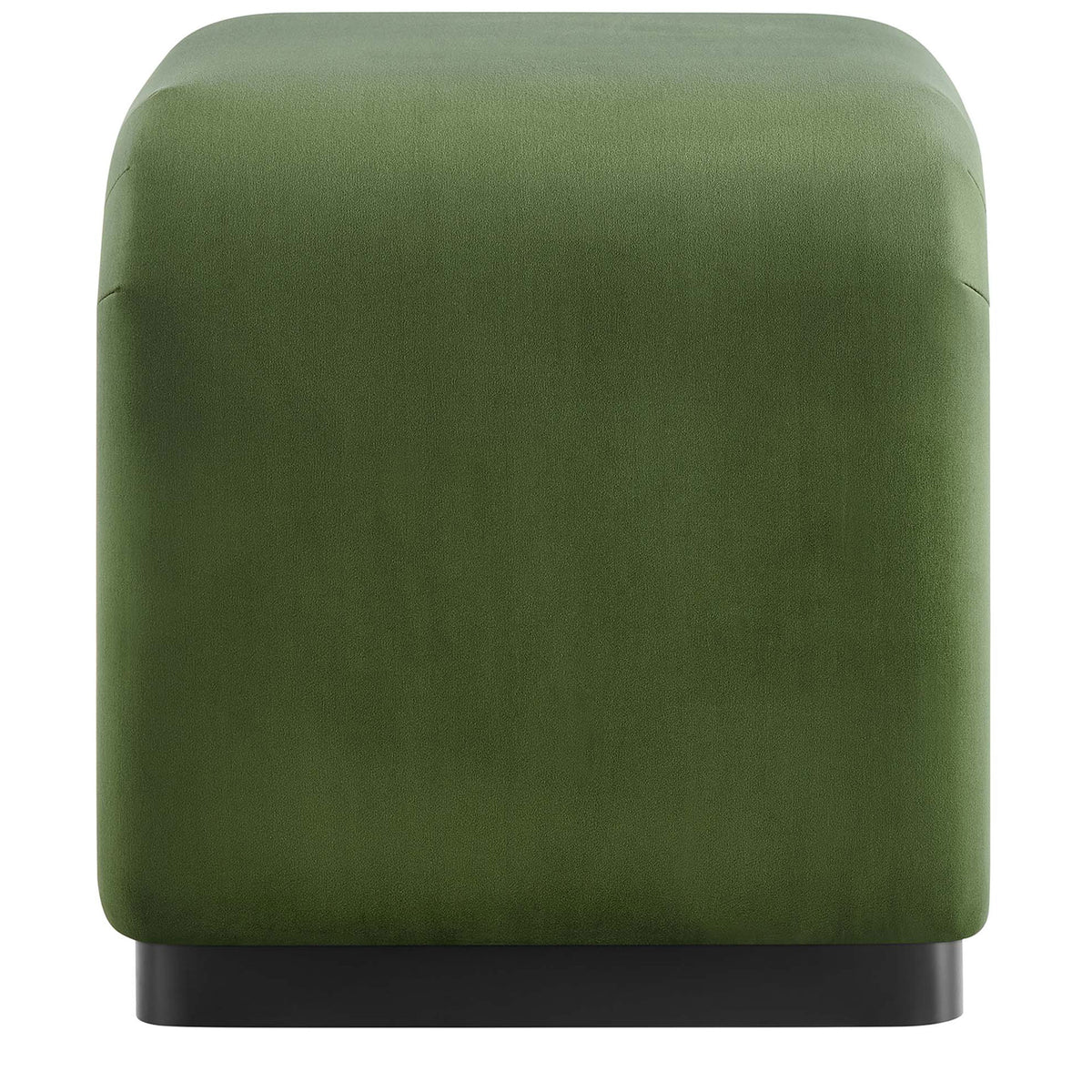 Tailored seams and a contrasting black plinth accent the softly rounded silhouette || EEI-6733-BLK-MOS || side_studio