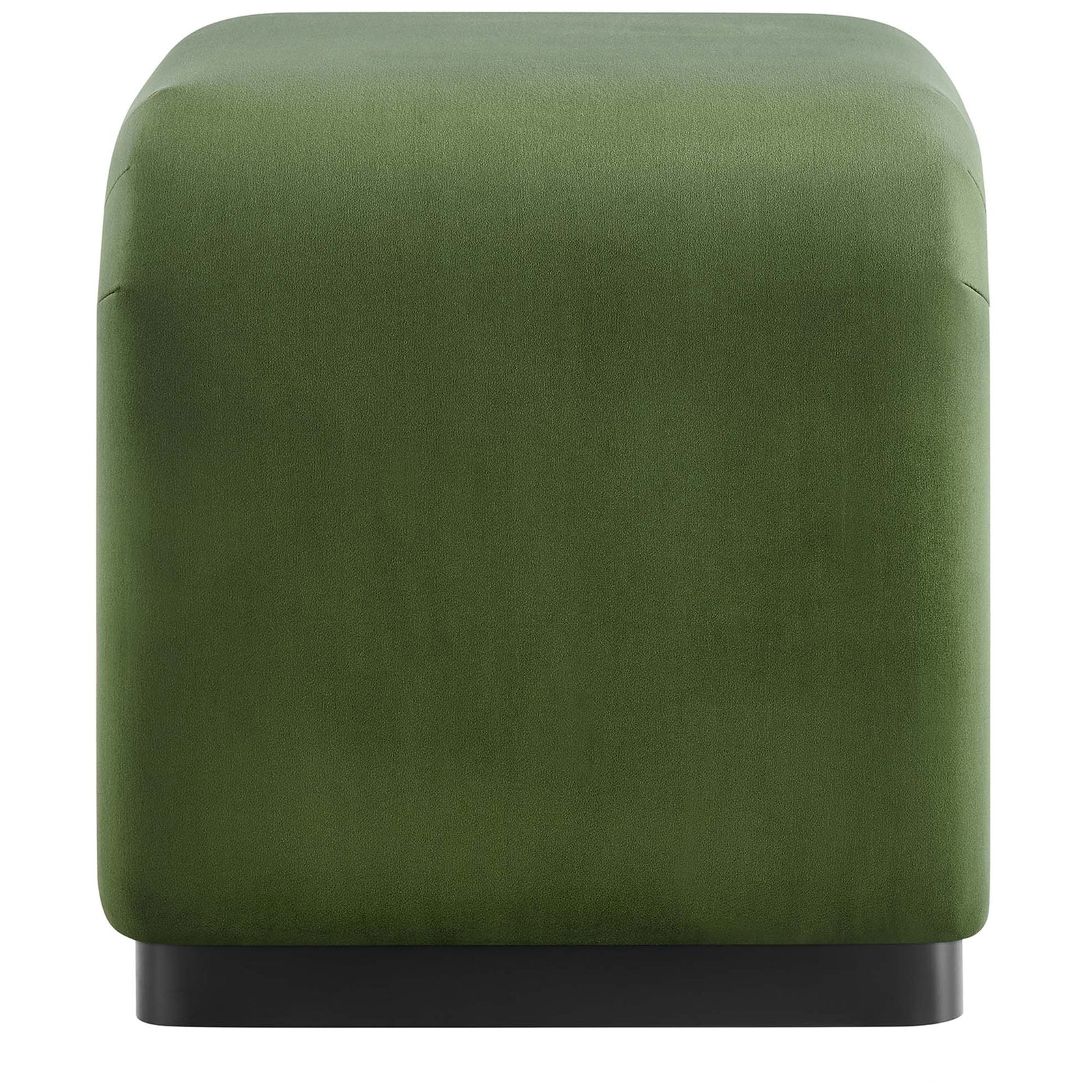 Tailored seams and a contrasting black plinth accent the softly rounded silhouette || EEI-6733-BLK-MOS || side_studio