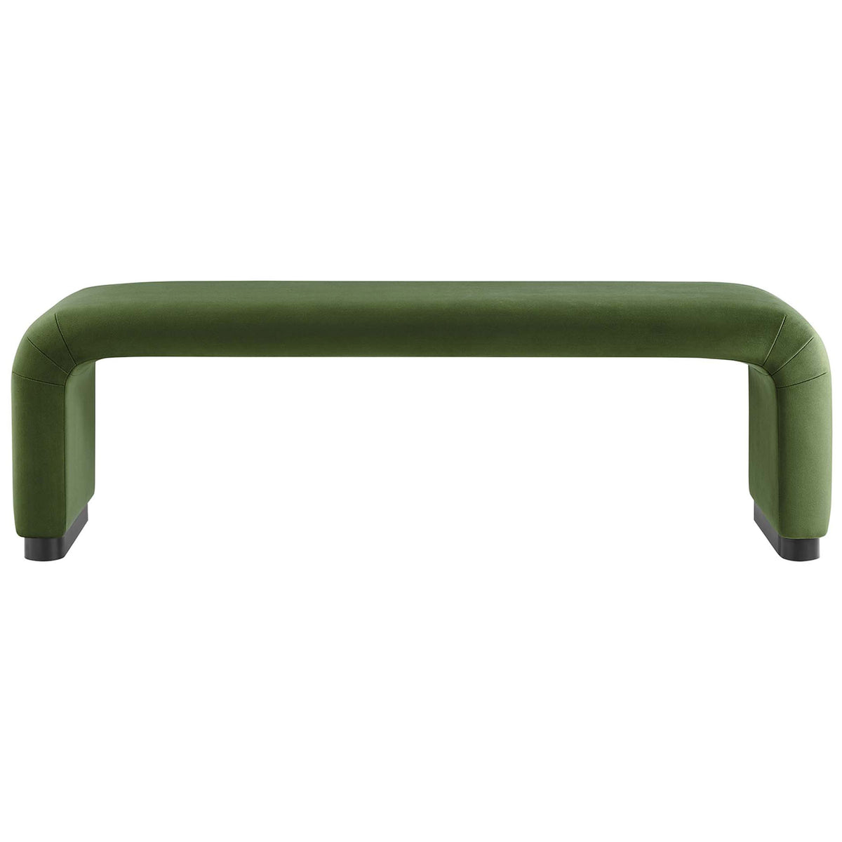 Wide 59.5-inch seat with seamless curves and dense foam cushioning for luxe, supportive seating || EEI-6734-BLK-MOS || front_studio