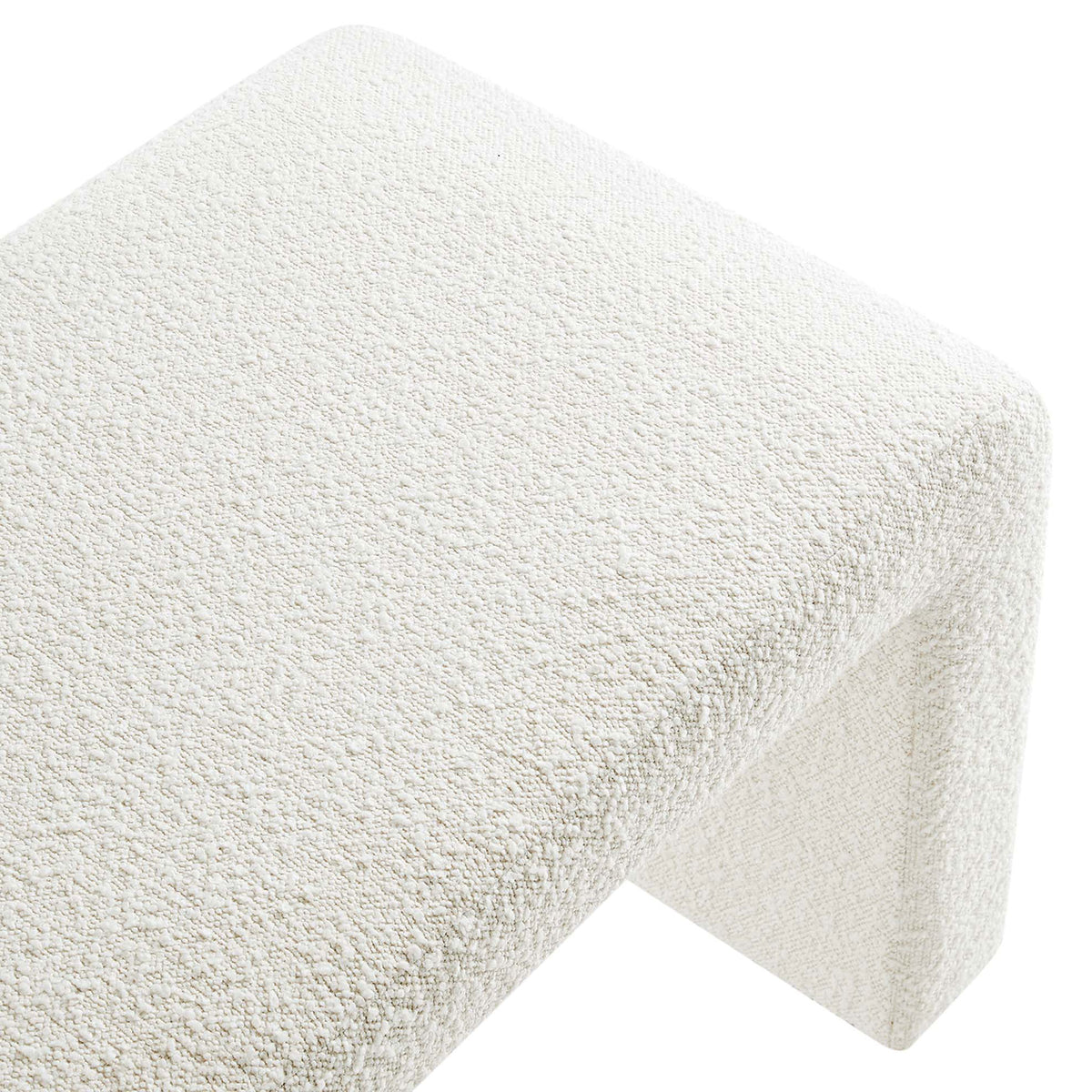 Nubby ivory boucle and smooth radius corner create a cozy, tactile feel || EEI-6736-IVO || detail_studio