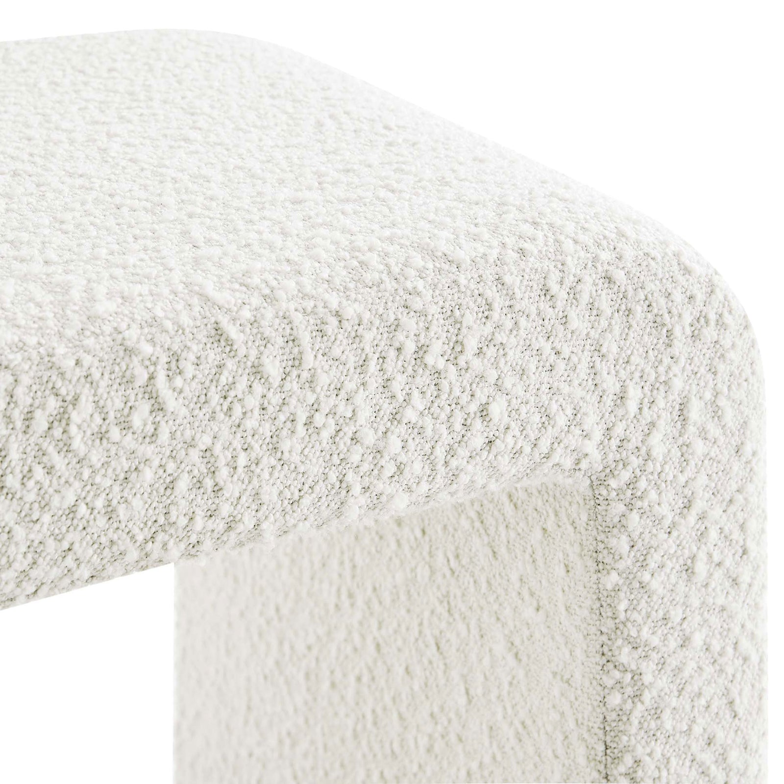 Nubby ivory boucle texture and rounded edge deliver a soft, tactile, inviting finish || EEI-6737-IVO || detail_studio