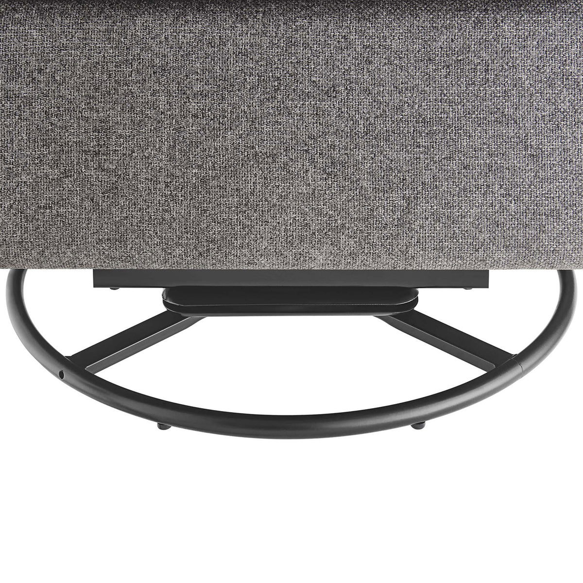 Durable round metal base delivers smooth 360-degree swivel and gentle gliding motion || EEI-6738-GRY || leg_studio