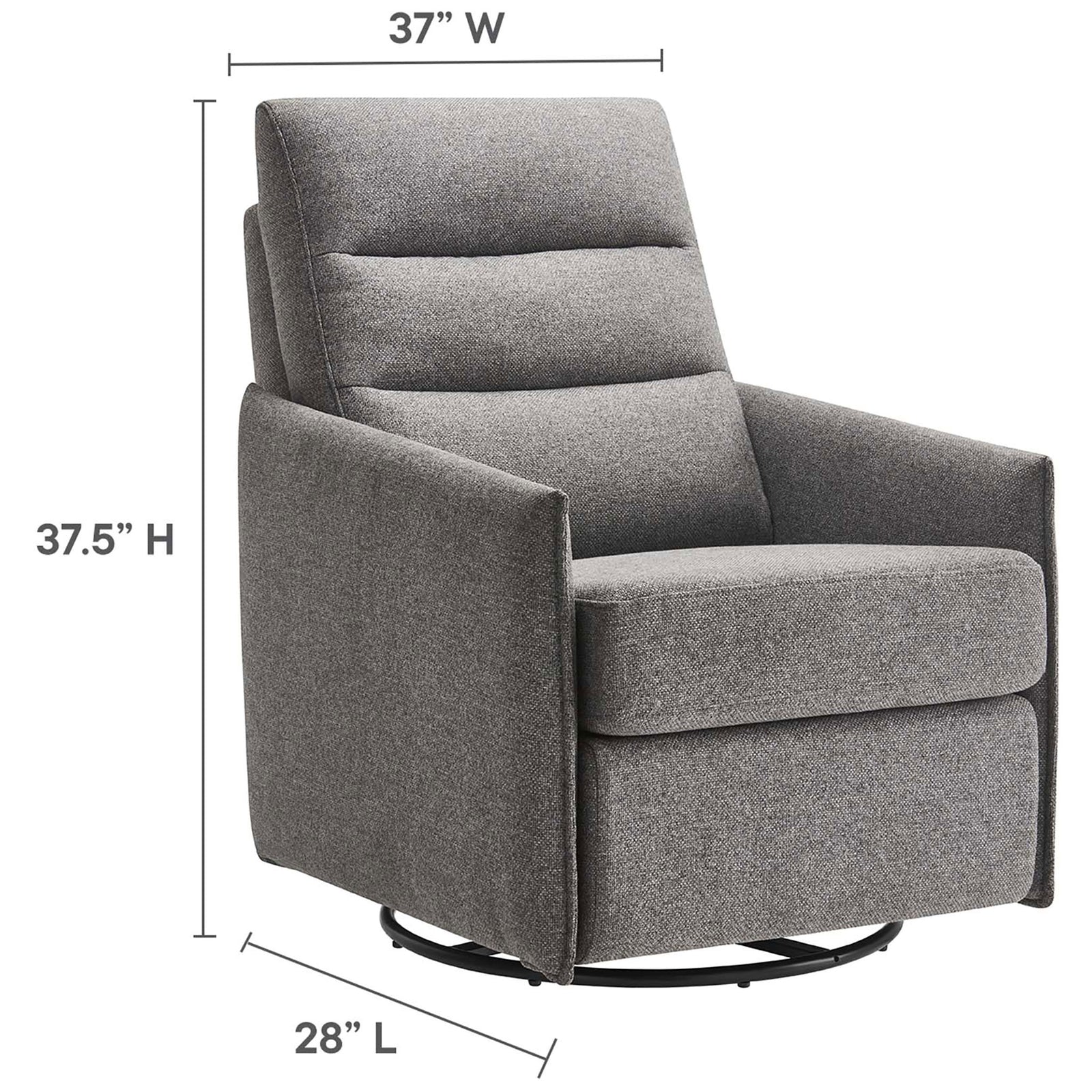 Compact lounge chair sized to fit modern spaces while offering generous, sink-in comfort || EEI-6738-GRY || dimension_studio