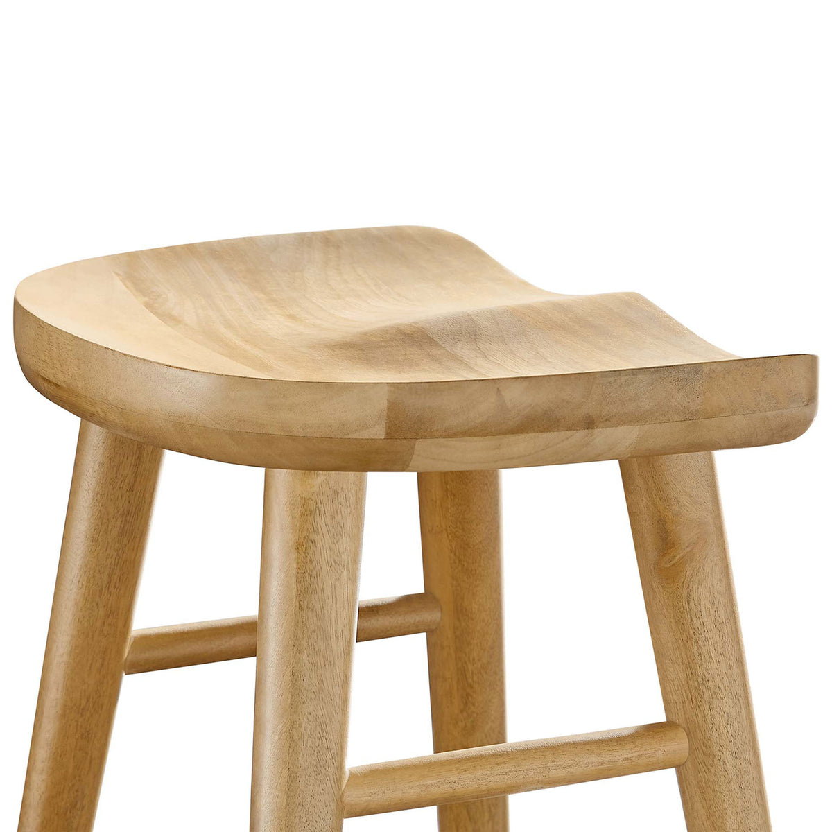 Contoured saddle seat with smooth, rounded edges in a natural oak finish || EEI-6739-OAK || detail_studio